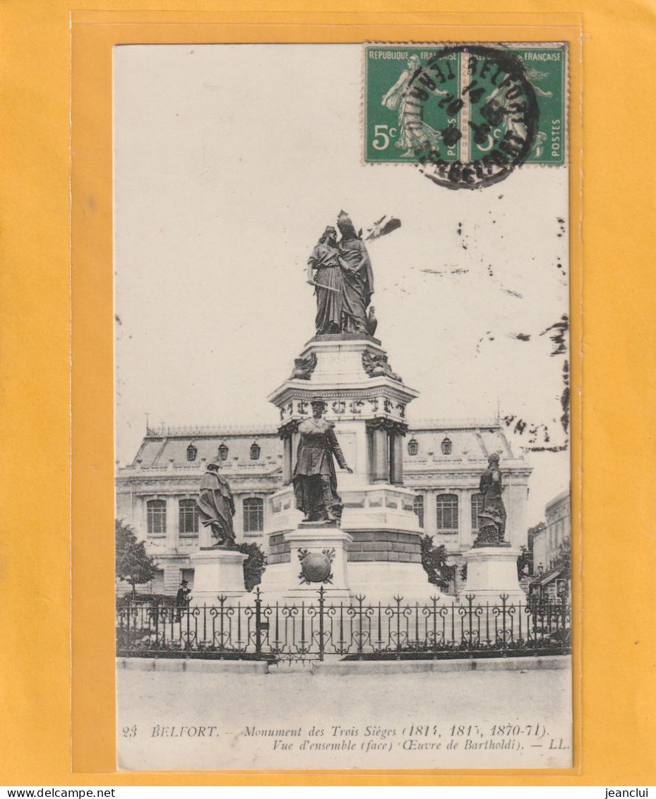 23. BELFORT . MONUMENT DES TROIS SIEGES ( 1814 - 1815 - 1870 71 ) VUE D'ENSEMBLE ( Face ) OEUVRE DE BARTHOLDI . - Belfort – Siège De Belfort