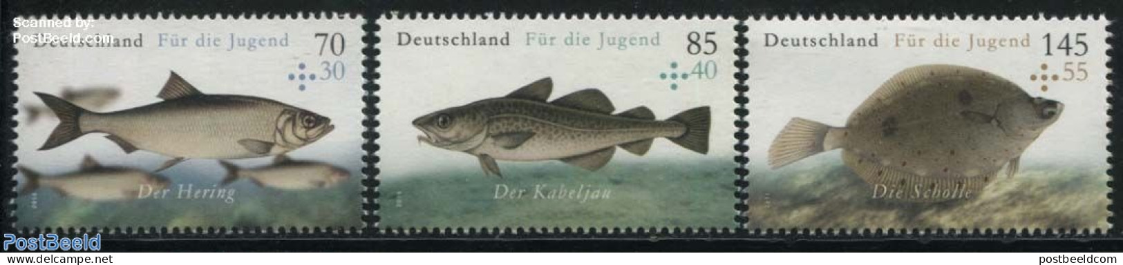Germany, Federal Republic 2016 Youth Welfare, Fish 3v, Mint NH, Nature - Fish - Nuevos