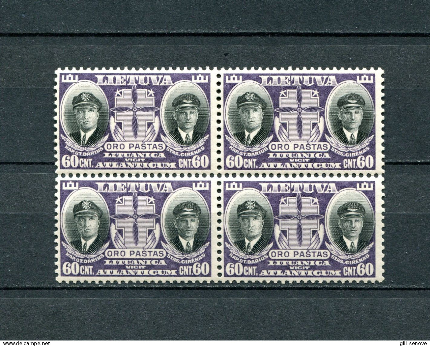 Lithuania 1934 Mi. 387 Sc C81 Darius And Girenas Block 4 MNH** - Lithuania