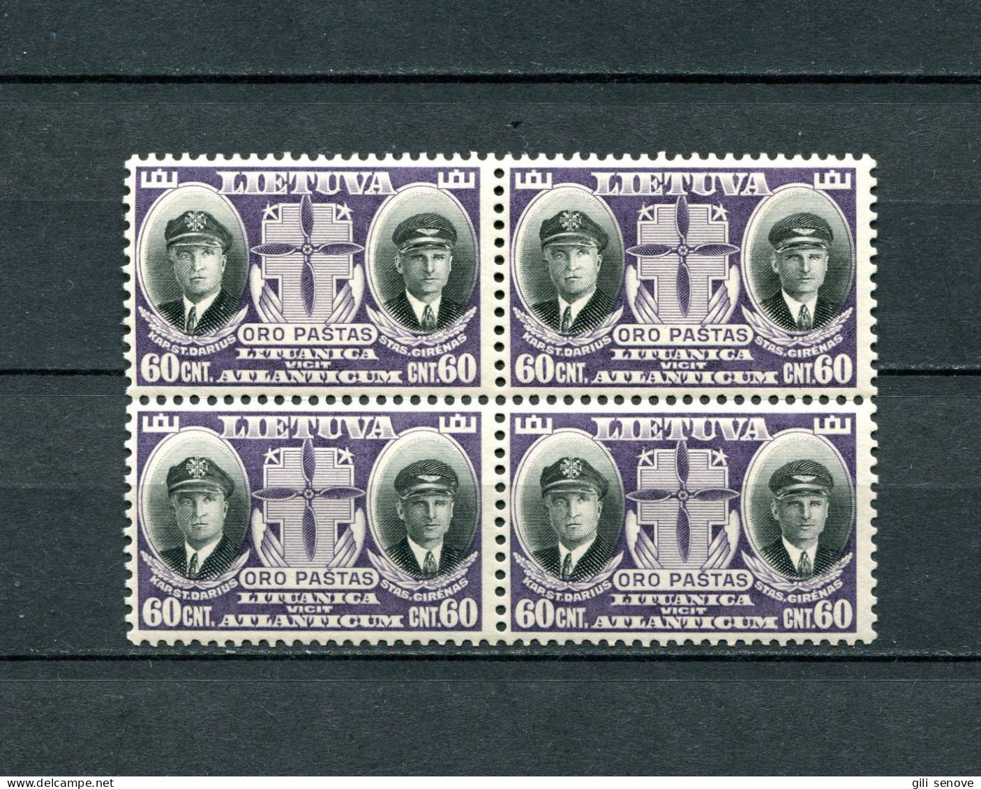 Lithuania 1934 Mi. 387 Sc C81 Darius And Girenas Block 4 MNH** - Litouwen