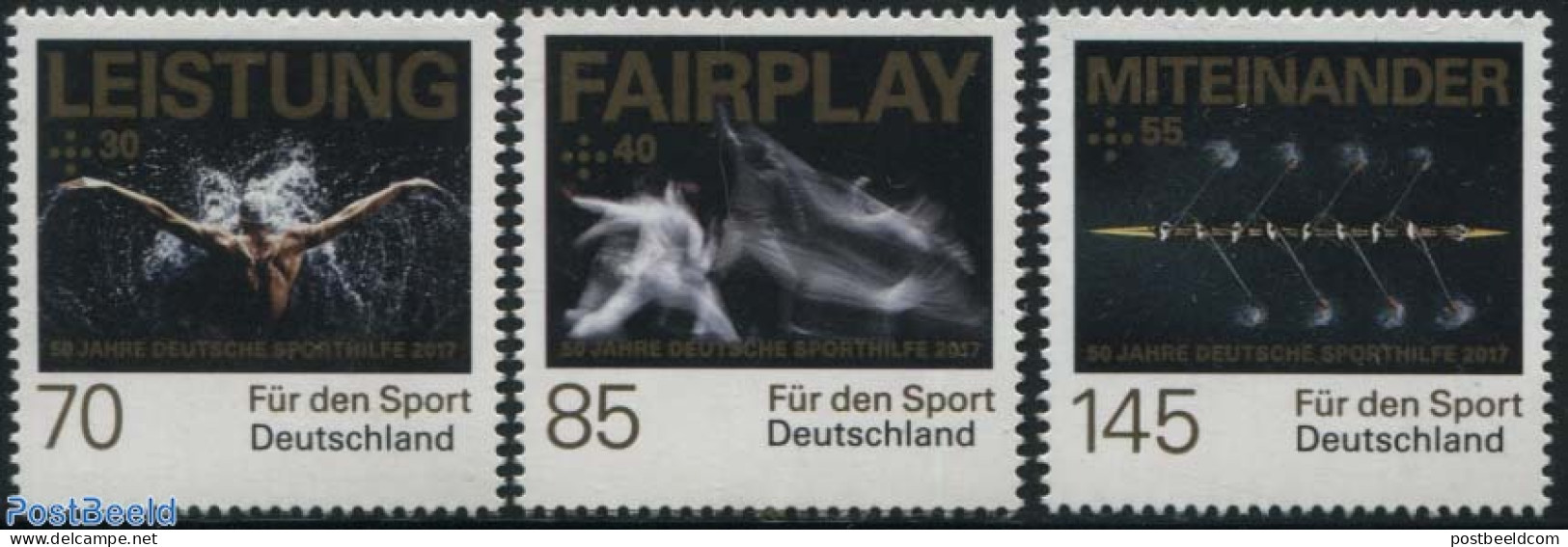 Germany, Federal Republic 2017 Sport Welfare 3v, Mint NH, Sport - Fencing - Kayaks & Rowing - Sport (other And Mixed) .. - Unused Stamps