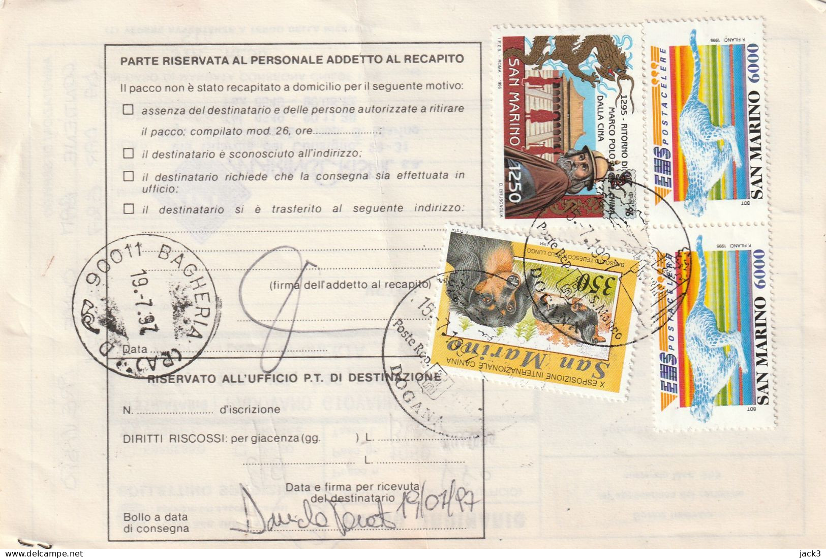 BOLLETTINO POSTALE - (SAN MARINO) ALB. - Postal Parcels