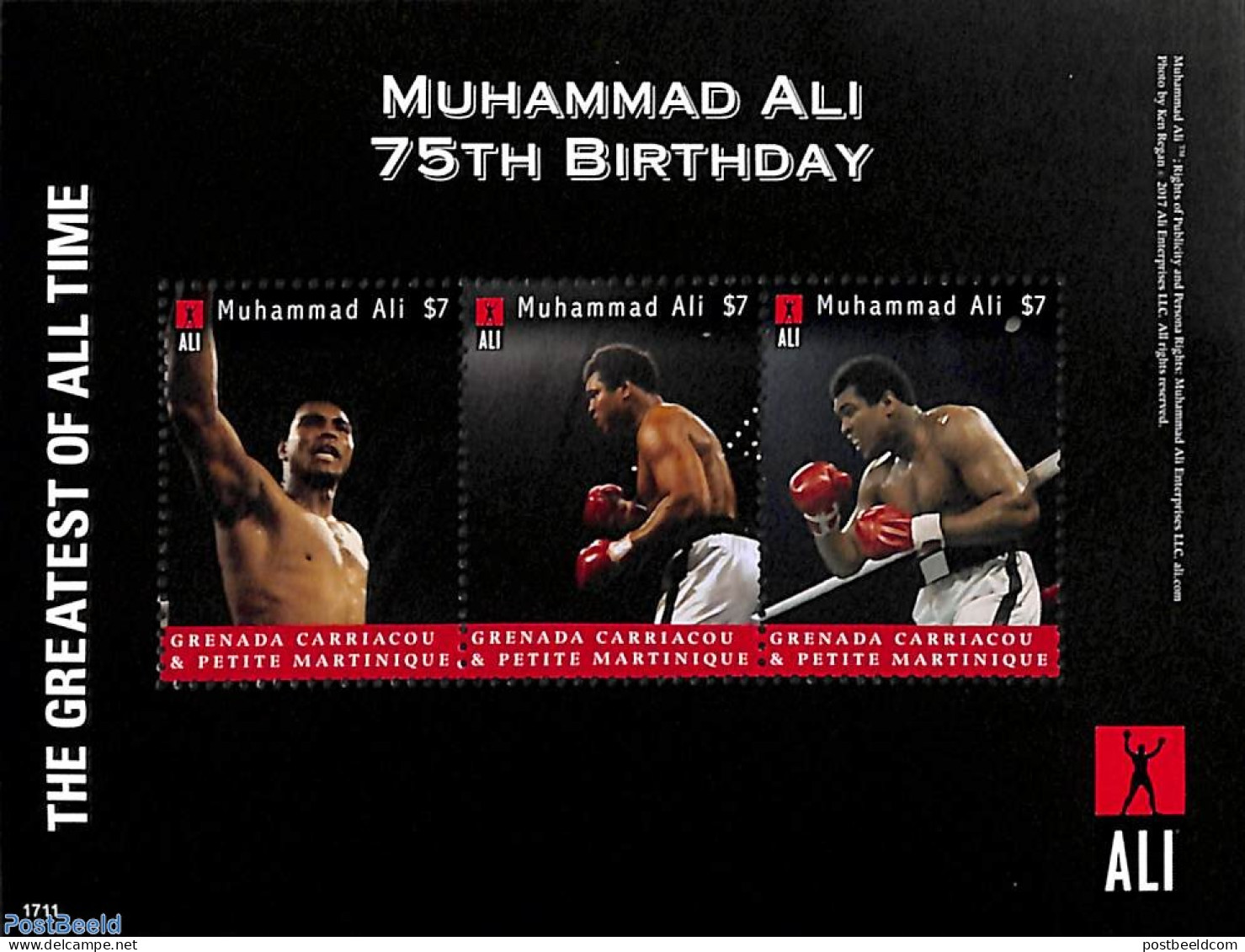 Grenada Grenadines 2017 Muhammad Ali 3v M/s, Mint NH, Boxing - Boxe
