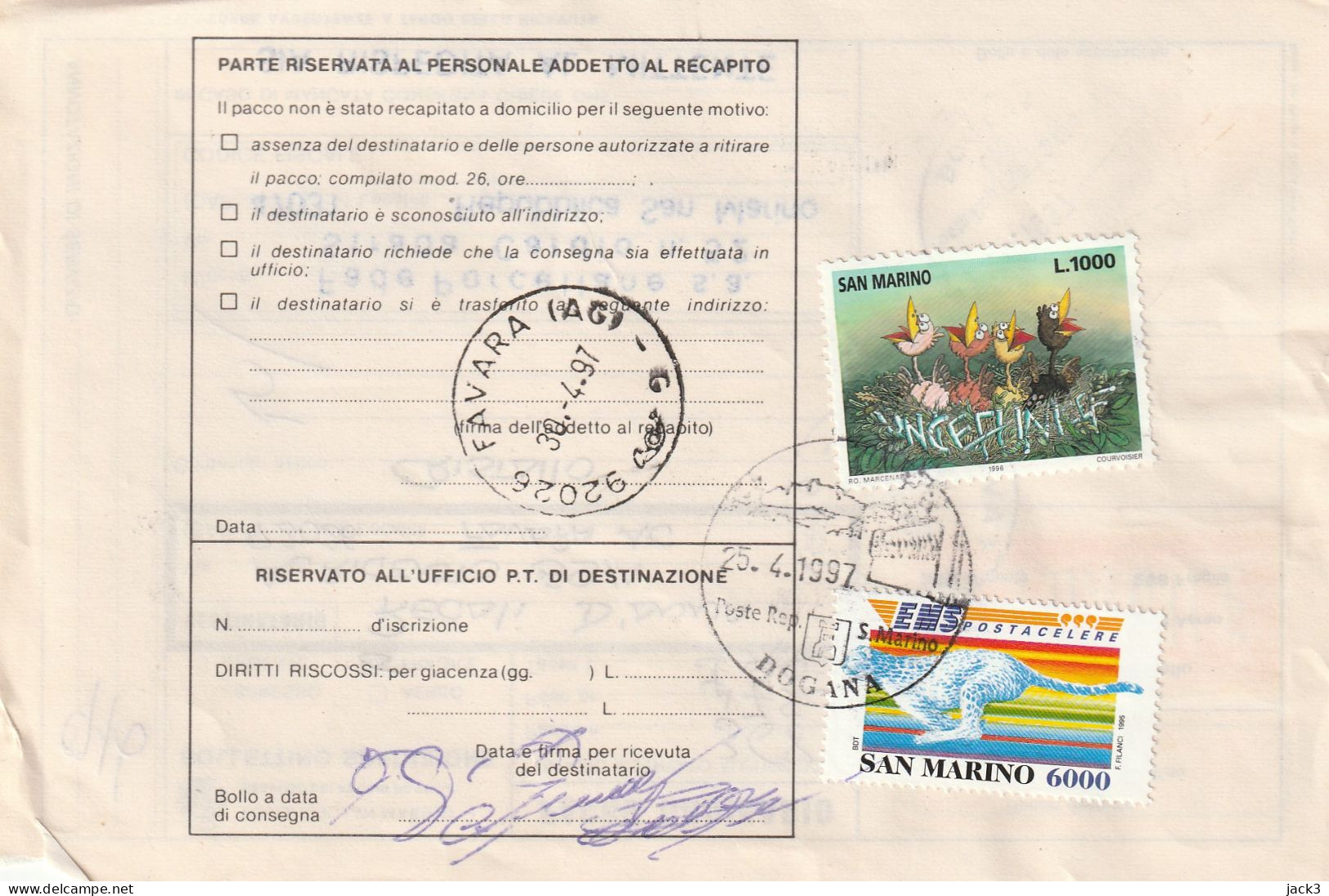 BOLLETTINO POSTALE - (SAN MARINO) ALB. - Postal Parcels