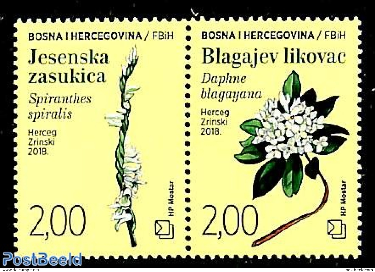 Bosnia Herzegovina - Croatic Adm. 2018 Flora 2v [:], Mint NH, Nature - Flowers & Plants - Bosnia Herzegovina