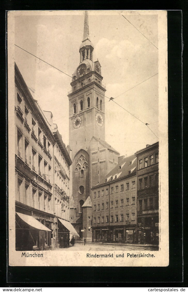 AK München, Rindermarkt Und Peterskirche  - Muenchen