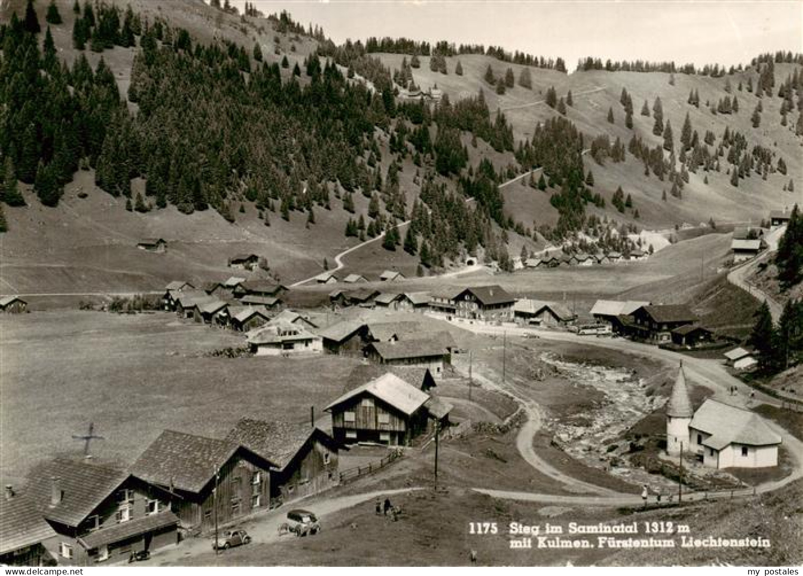 73890332 Steg Saminatal Liechtenstein Panorama Mit Kulmen  - Liechtenstein