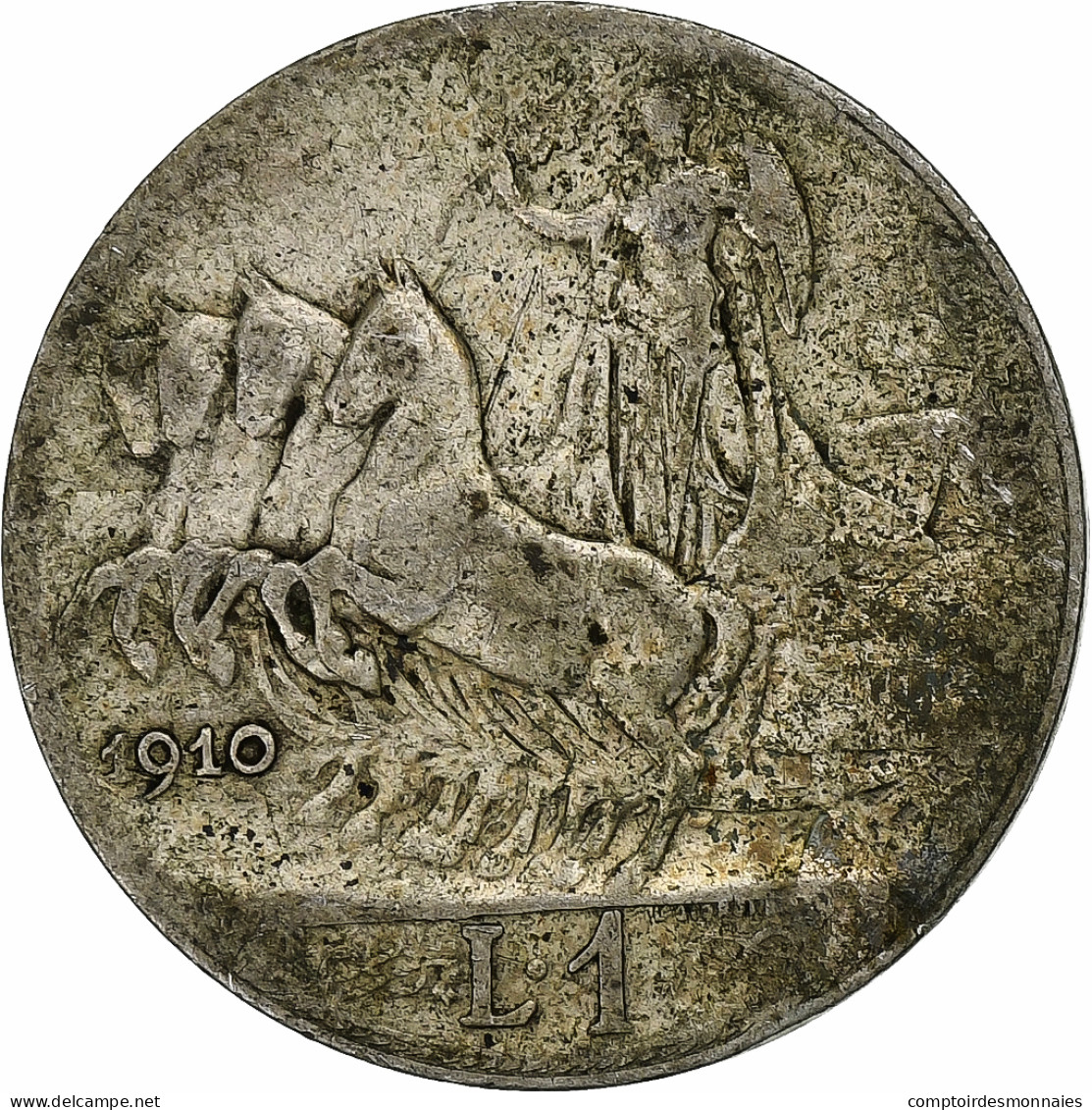 Monnaie, Italie, Vittorio Emanuele III, Lira, 1910, Rome, TB, Argent, KM:45 - 1900-1946 : Víctor Emmanuel III & Umberto II