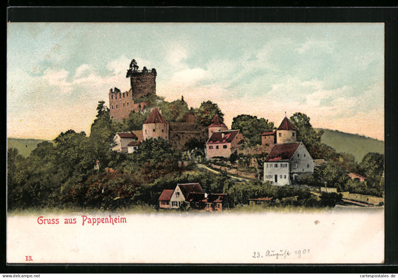 AK Pappenheim, Ortsansicht Mit Blick Auf Burg  - Pappenheim