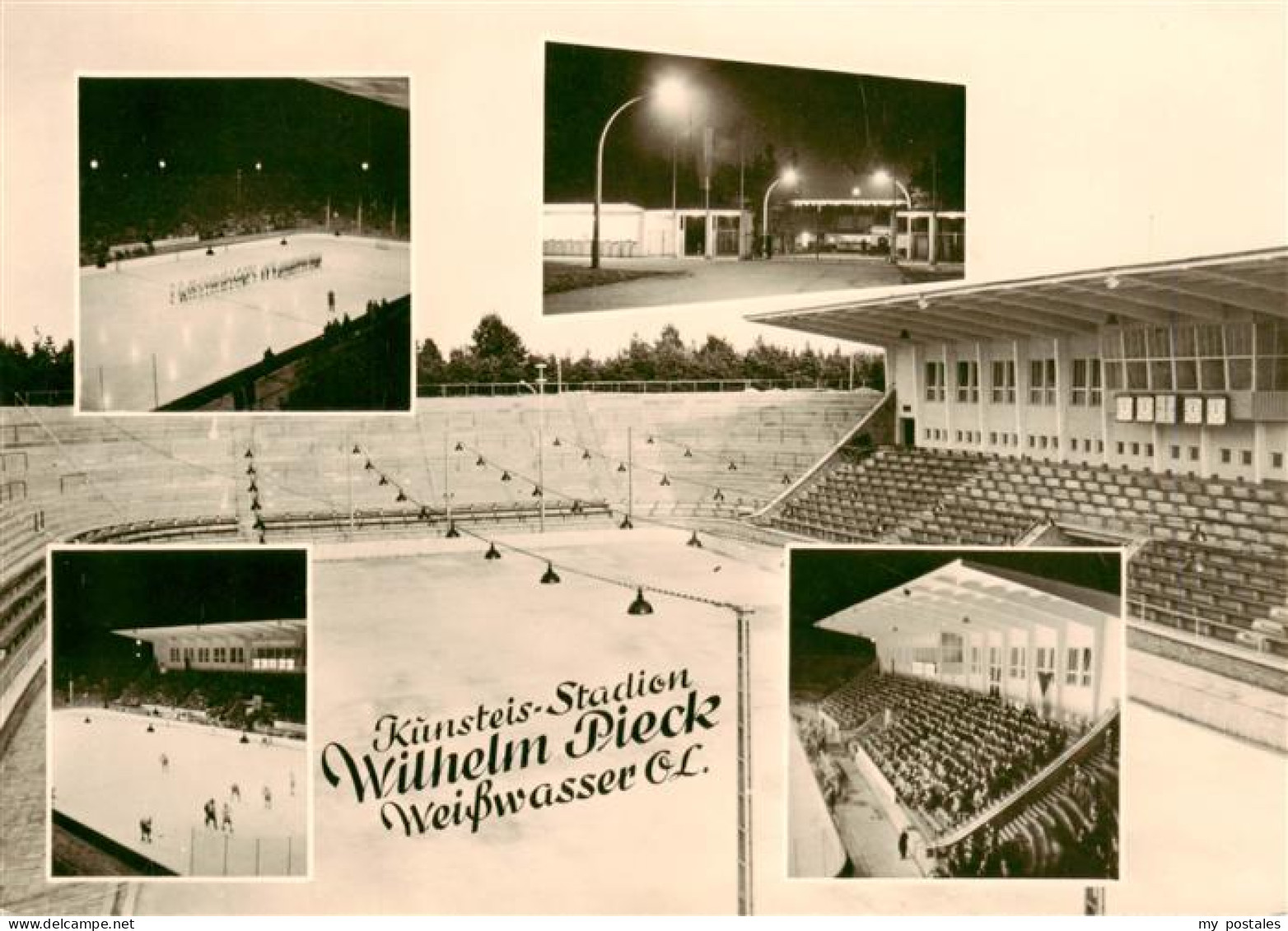 73890113 Weisswasser  Oberlausitz Kunsteis Stadion Tribuenen Teilansichten  - Weisswasser (Oberlausitz)