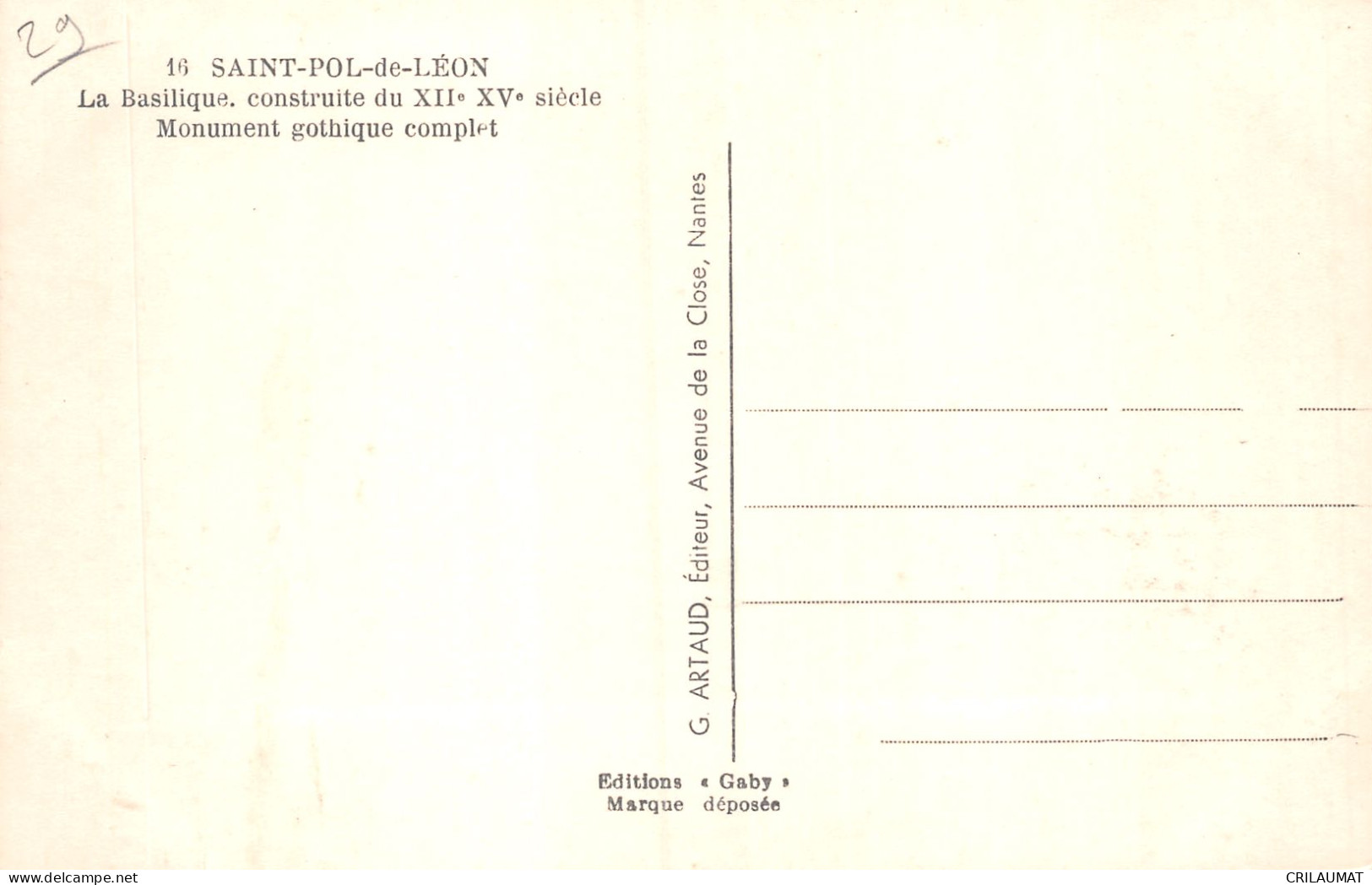 29-SAINT POL DE LEON-N°T5067-C/0169 - Saint-Pol-de-Léon