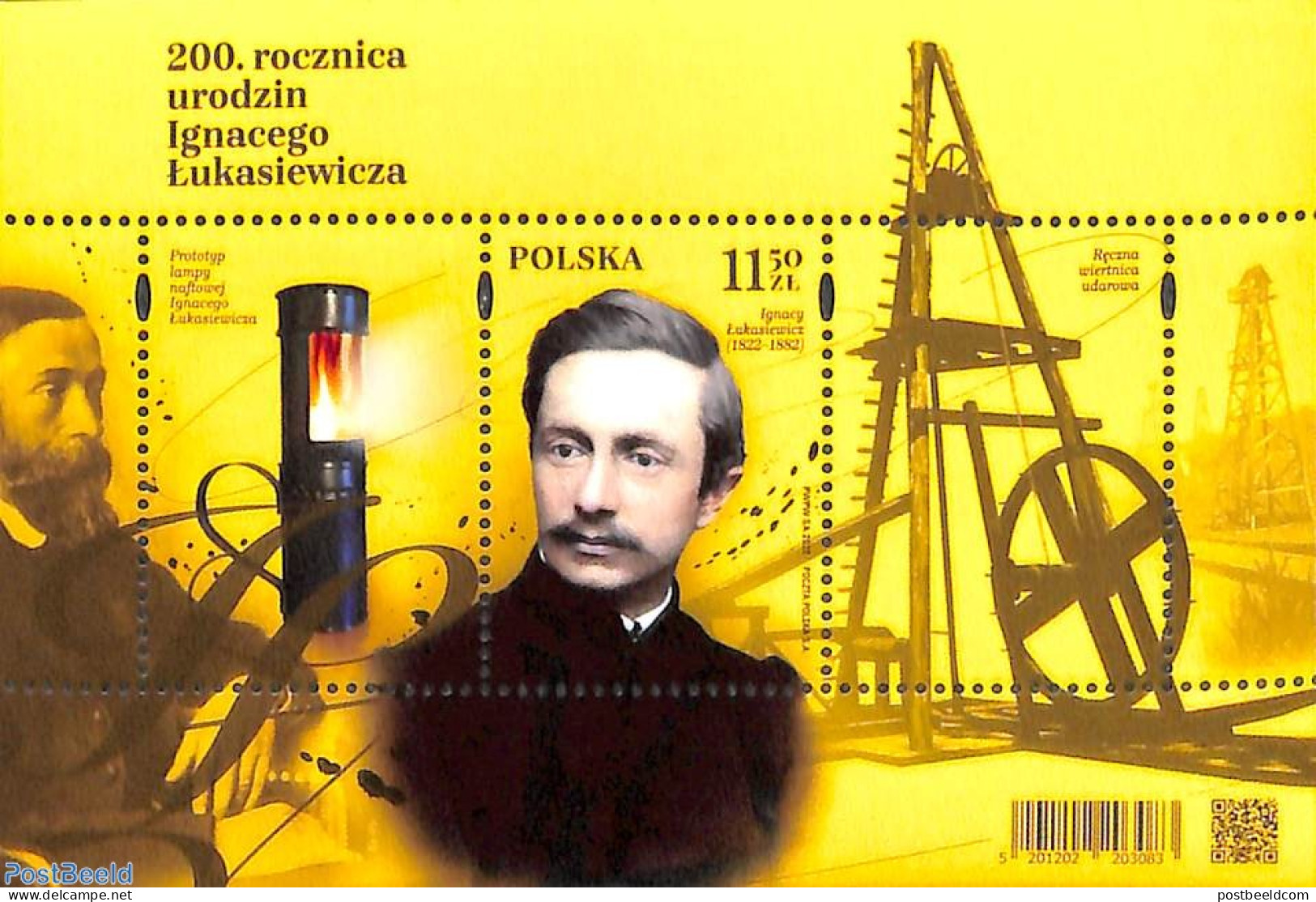 Poland 2022 Ignacy Lukasiewicz S/s, Mint NH, Science - Mining - Neufs