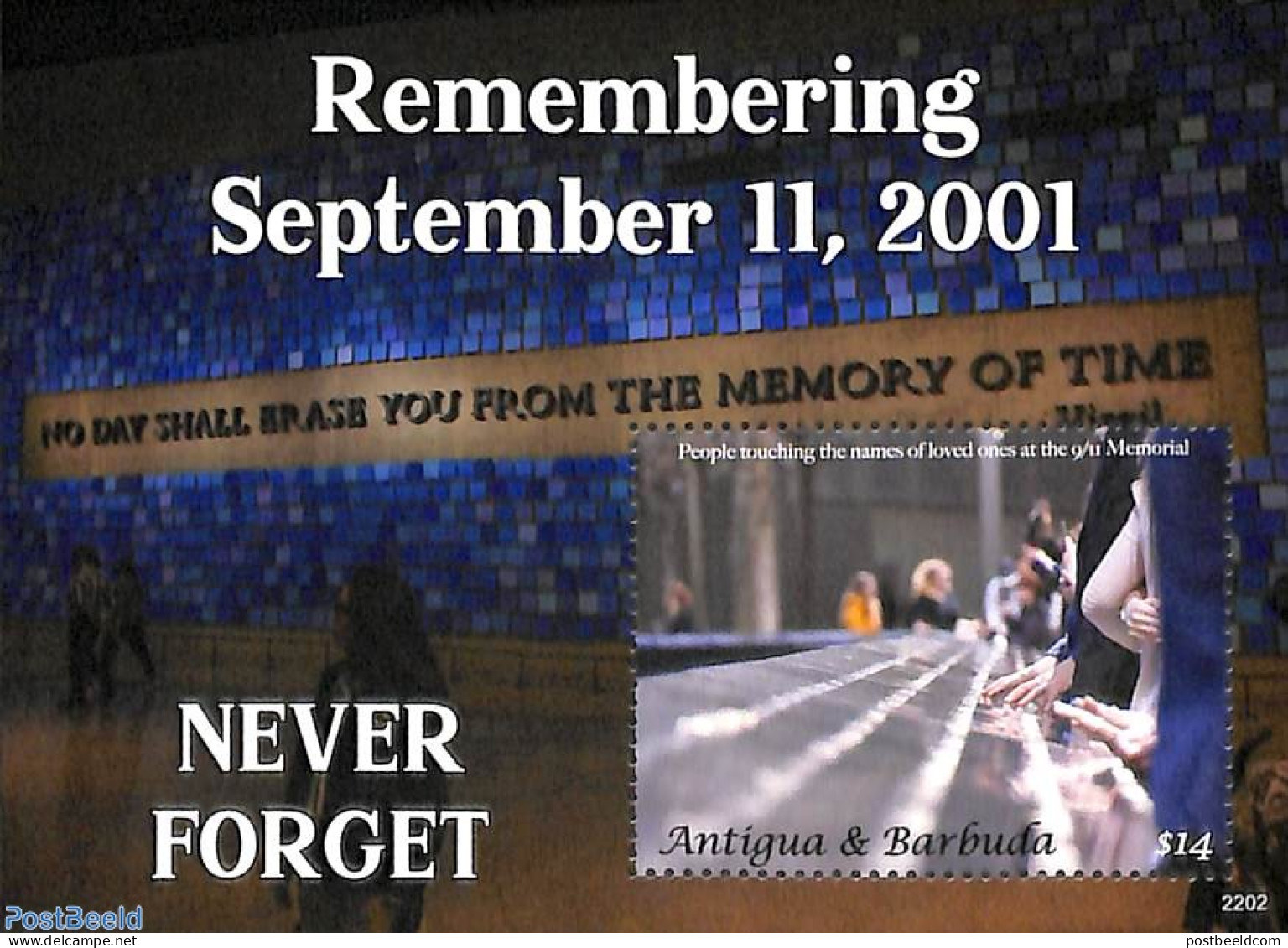 Antigua & Barbuda 2022 Remembering September 11, 2001, Mint NH - Antigua Et Barbuda (1981-...)