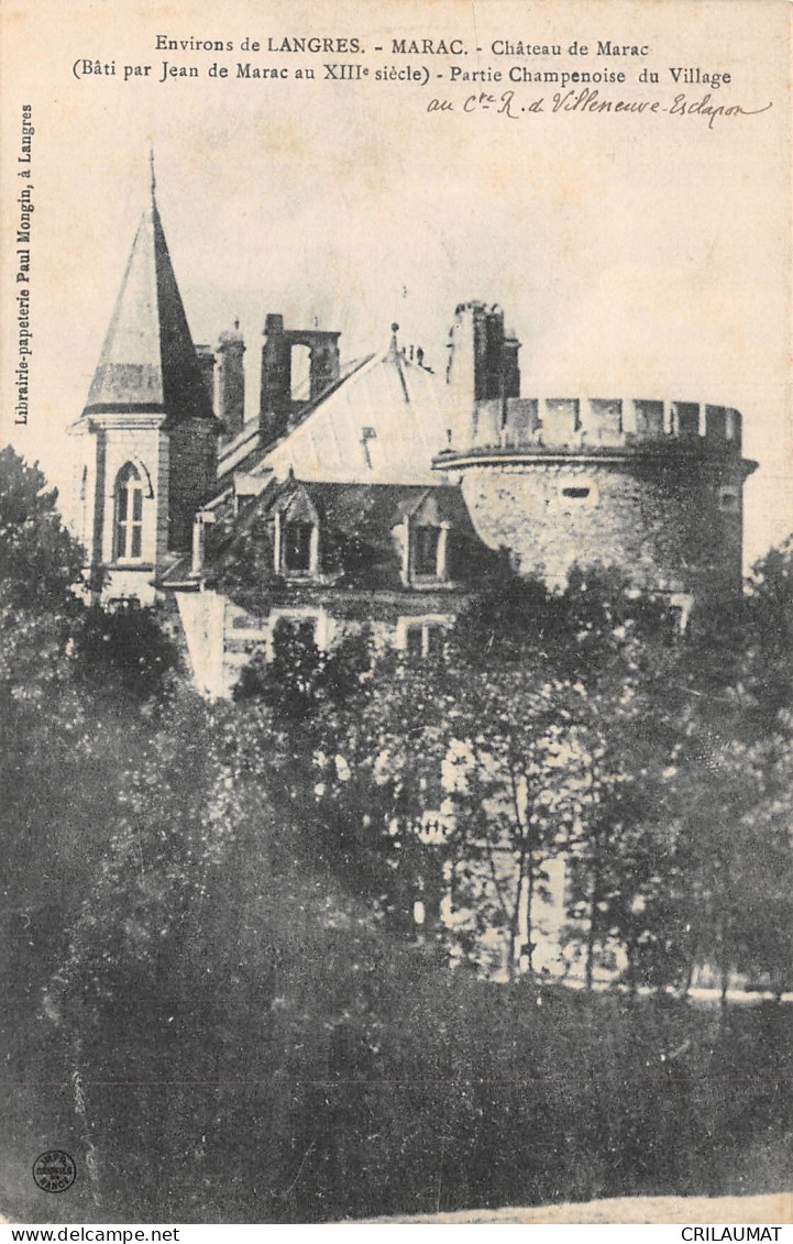 52-MARAC LE CHATEAU-N°T5067-E/0169 - Autres & Non Classés