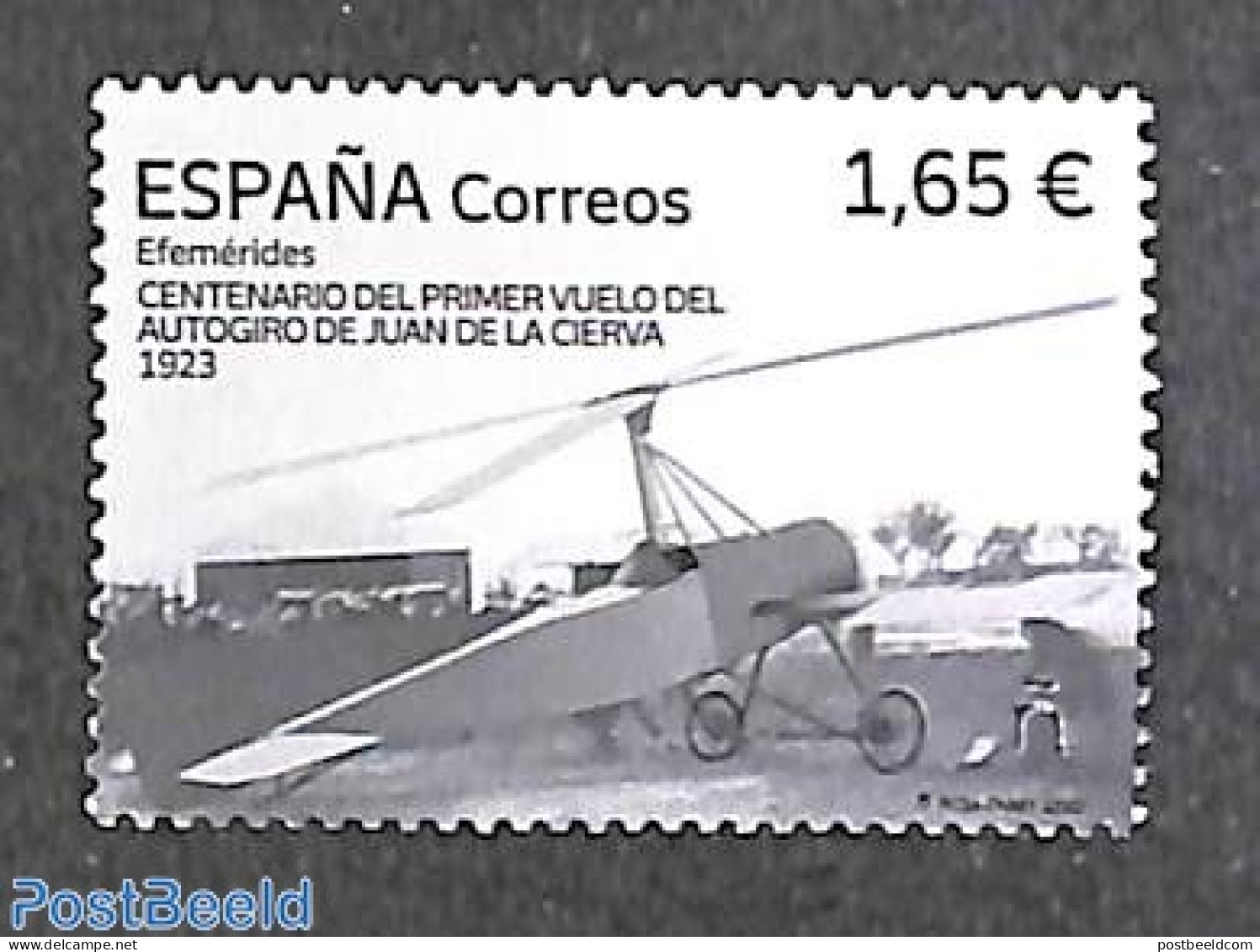 Spain 2023 Juan De La Cierva, Autogyro 1v, Mint NH, Transport - Helicopters - Nuevos