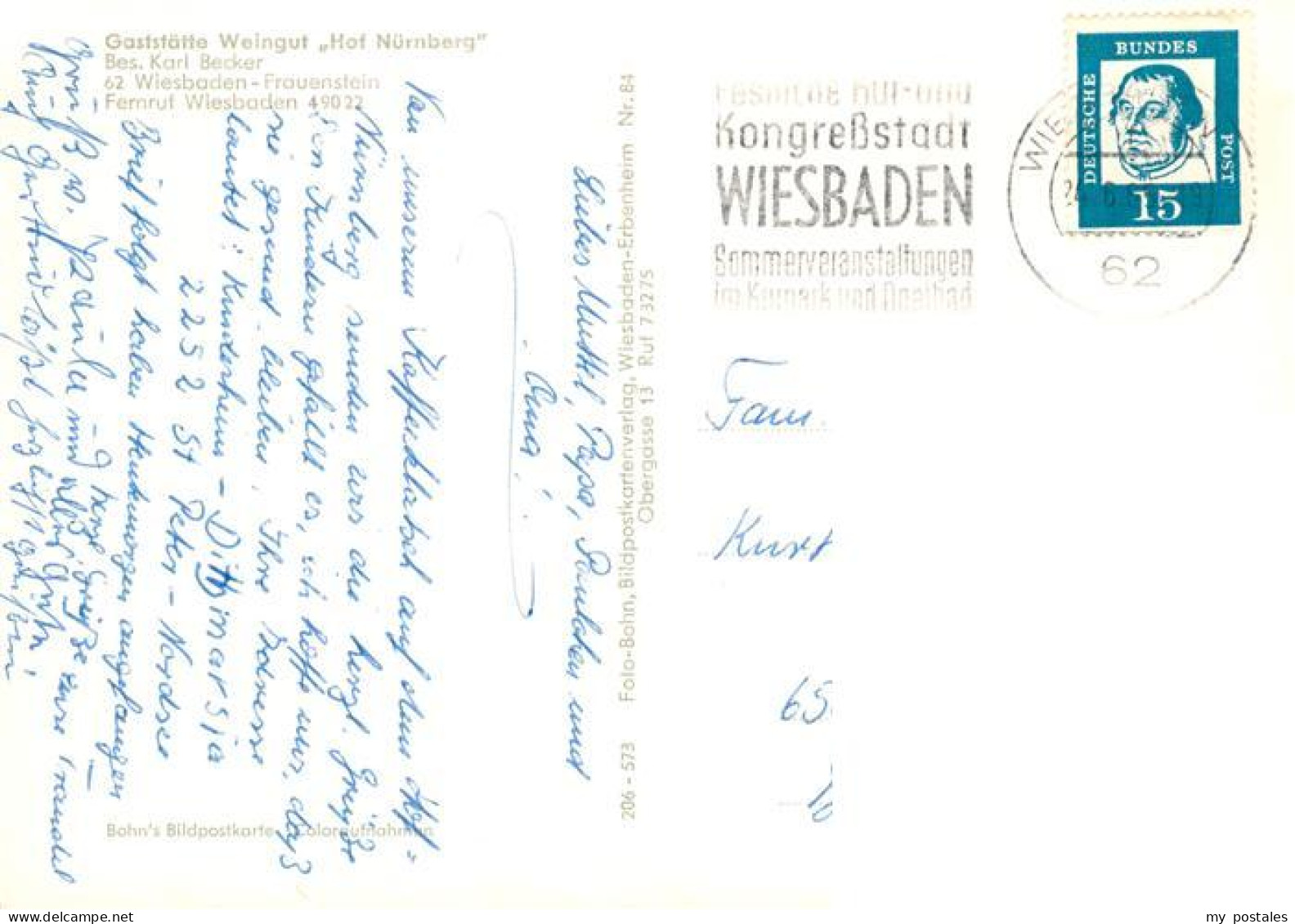 73890072 Frauenstein  Wiesbaden Weingut Hof Nuernberg Gastraeume Reben  - Wiesbaden