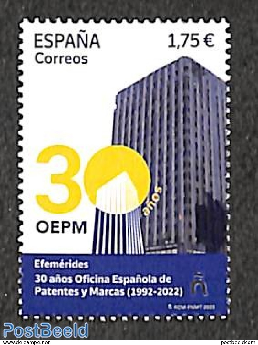 Spain 2023 Ocrtroy And Patent Bureau 1v, Mint NH, Science - Inventors - Unused Stamps