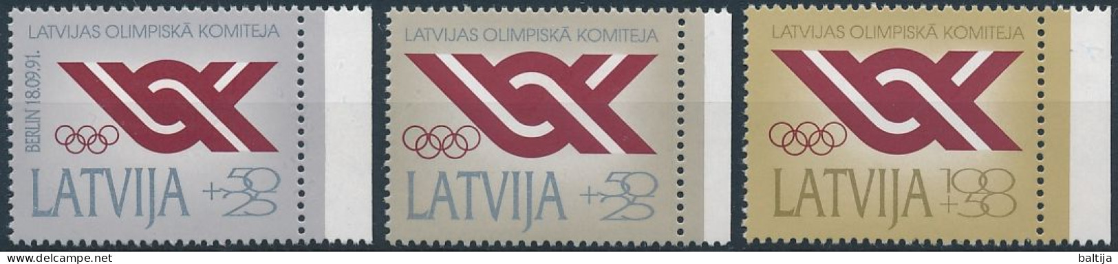 Mi 323-325 ** MNH / National Olympic Committee / Semi-postal - Lettland