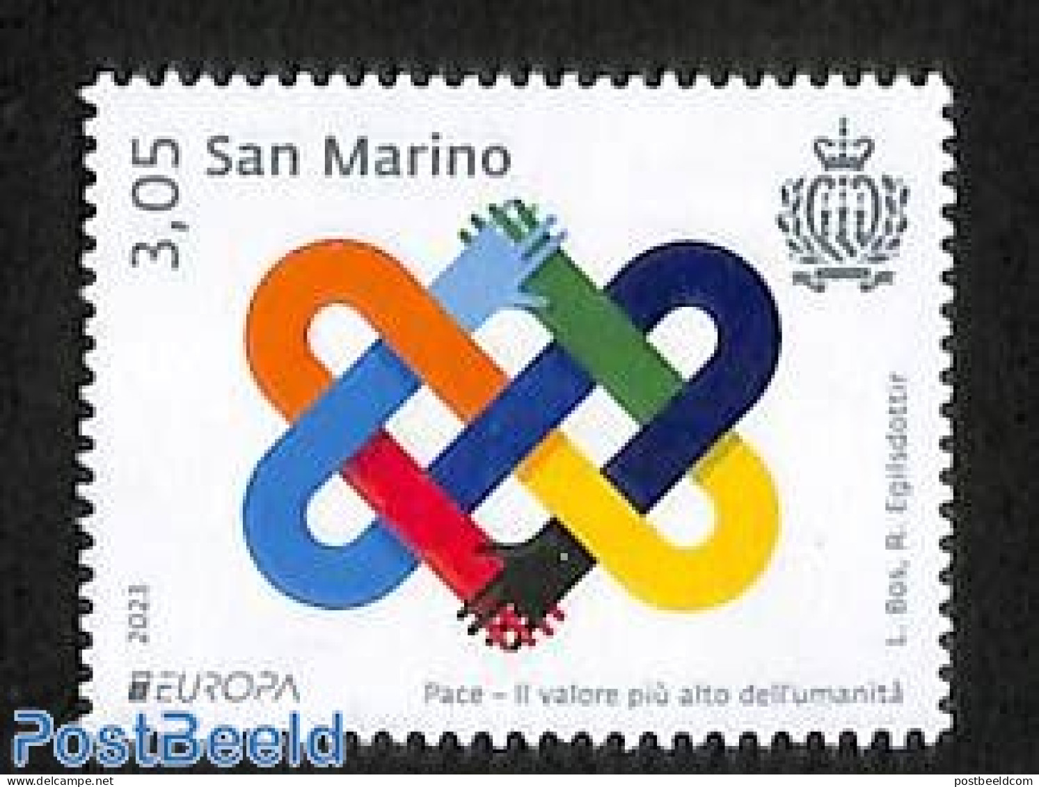 San Marino 2023 Europa, Peace 1v, Mint NH, History - Various - Europa (cept) - Peace - Joint Issues - Ungebraucht