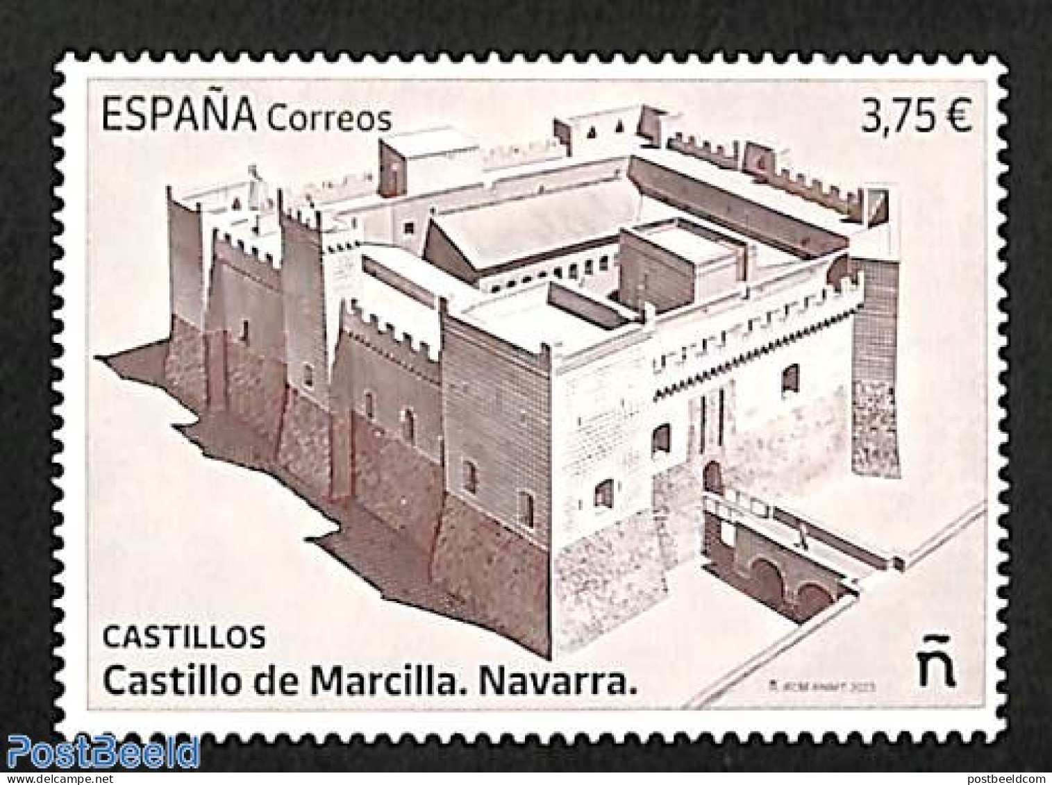 Spain 2023 Marcilla Castle Navarra 1v, Mint NH, Art - Castles & Fortifications - Nuevos
