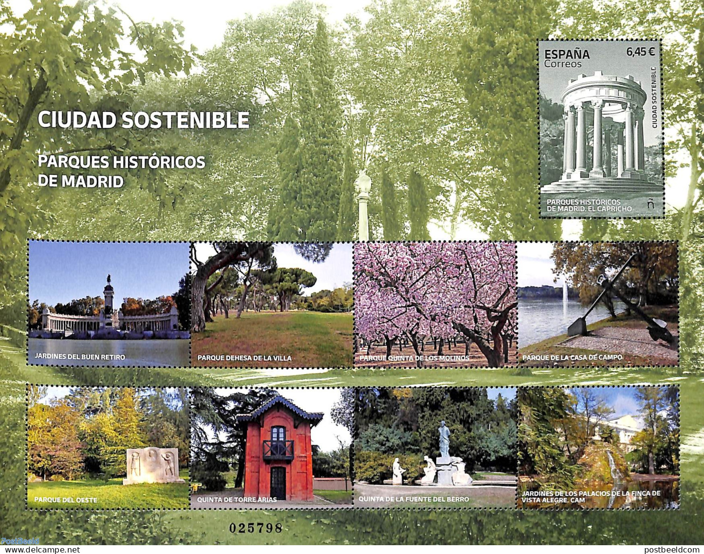 Spain 2023 Historical Parks Of Madrid  S/s, Mint NH, Nature - Gardens - Ongebruikt