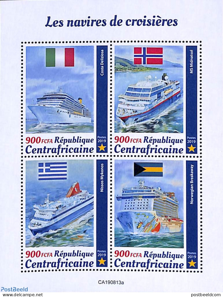 Central Africa 2019 Cruise Ships 4v M/s, Mint NH, Transport - Ships And Boats - Boten