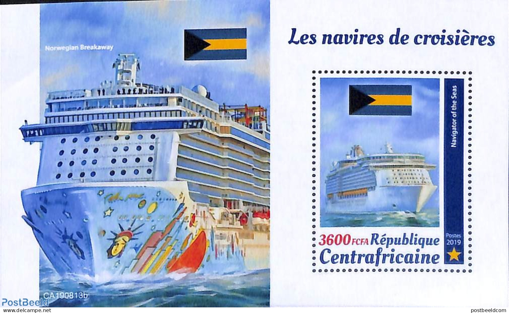 Central Africa 2019 Cruise Ships S/s, Mint NH, Transport - Ships And Boats - Barche