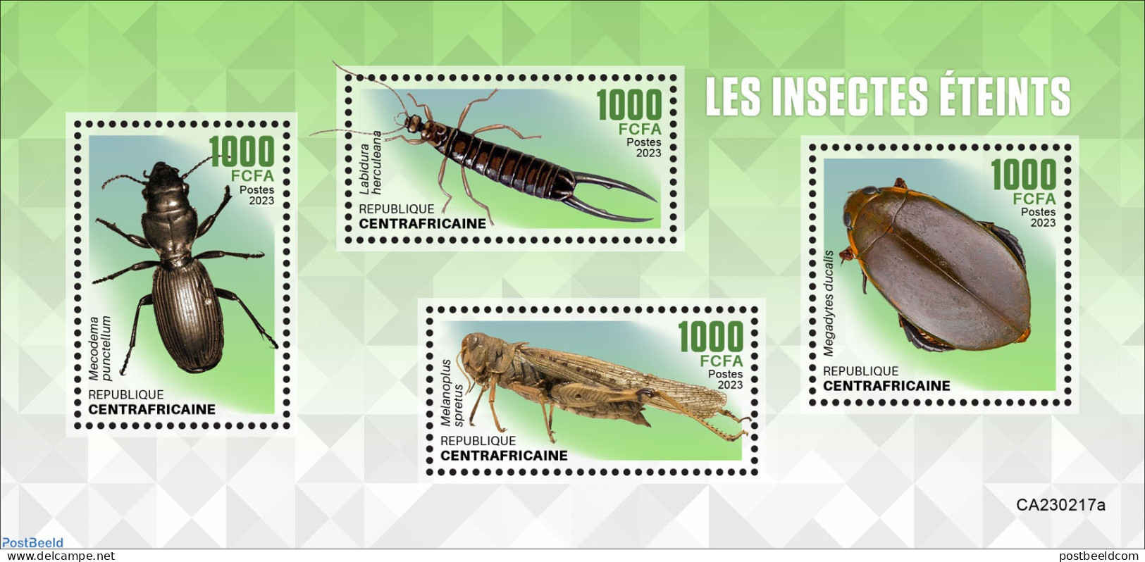 Central Africa 2023 Extinct Insects, Mint NH, Nature - Insects - Centrafricaine (République)
