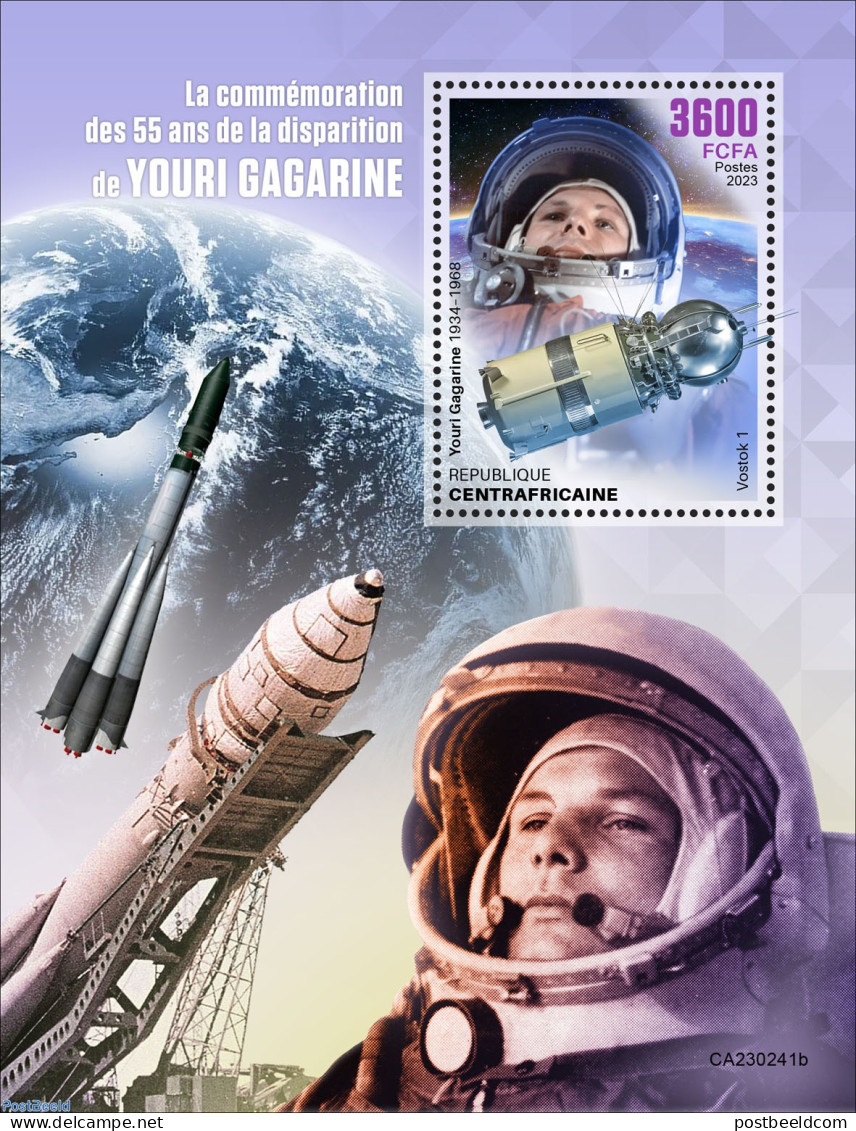 Central Africa 2023 Yuri Gagarin, Mint NH, Transport - Space Exploration - Repubblica Centroafricana