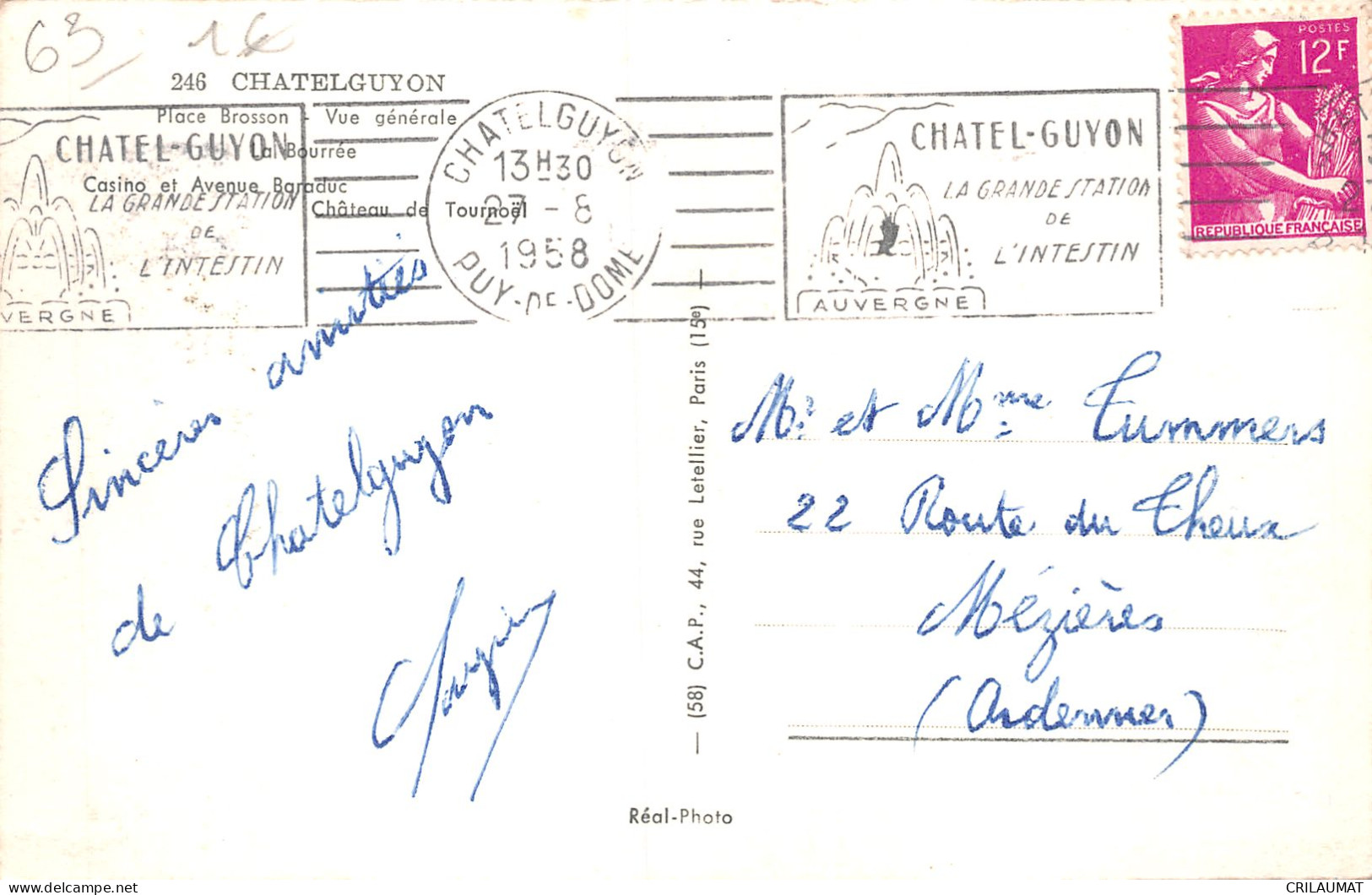 63-CHATEL GUYON-N°T5068-C/0327 - Châtel-Guyon