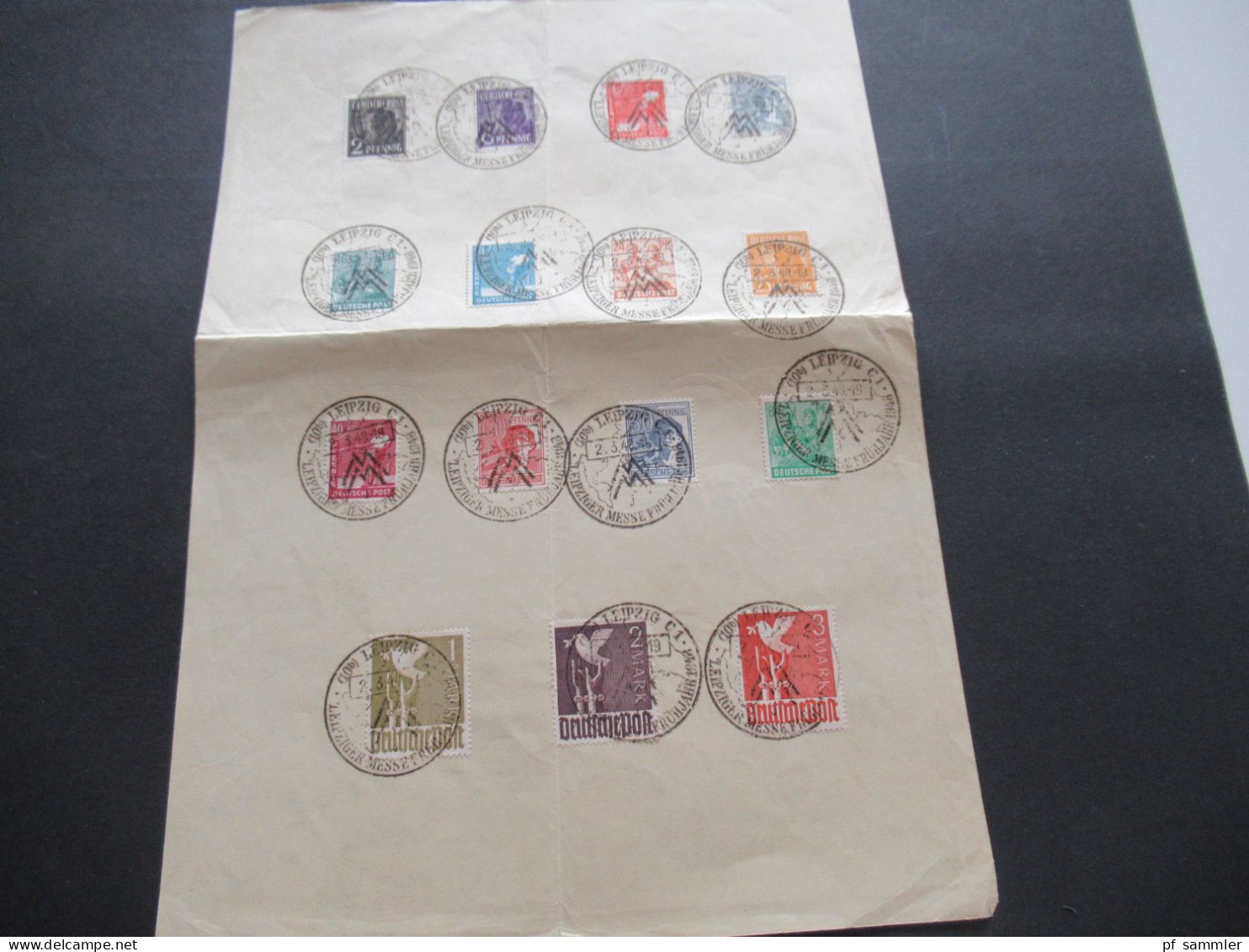 2.3.1948 Kontrollrat Blanko Blatt Mit 15 Werten Und Sonderstempel Leipzig C1 Leipziger Frühjahrsmesse - Brieven En Documenten