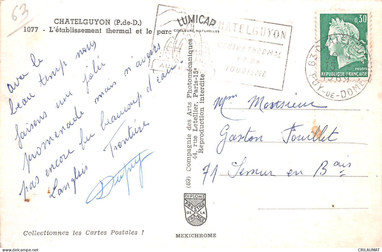 63-CHATELGUYON-N°T5068-F/0187 - Other & Unclassified