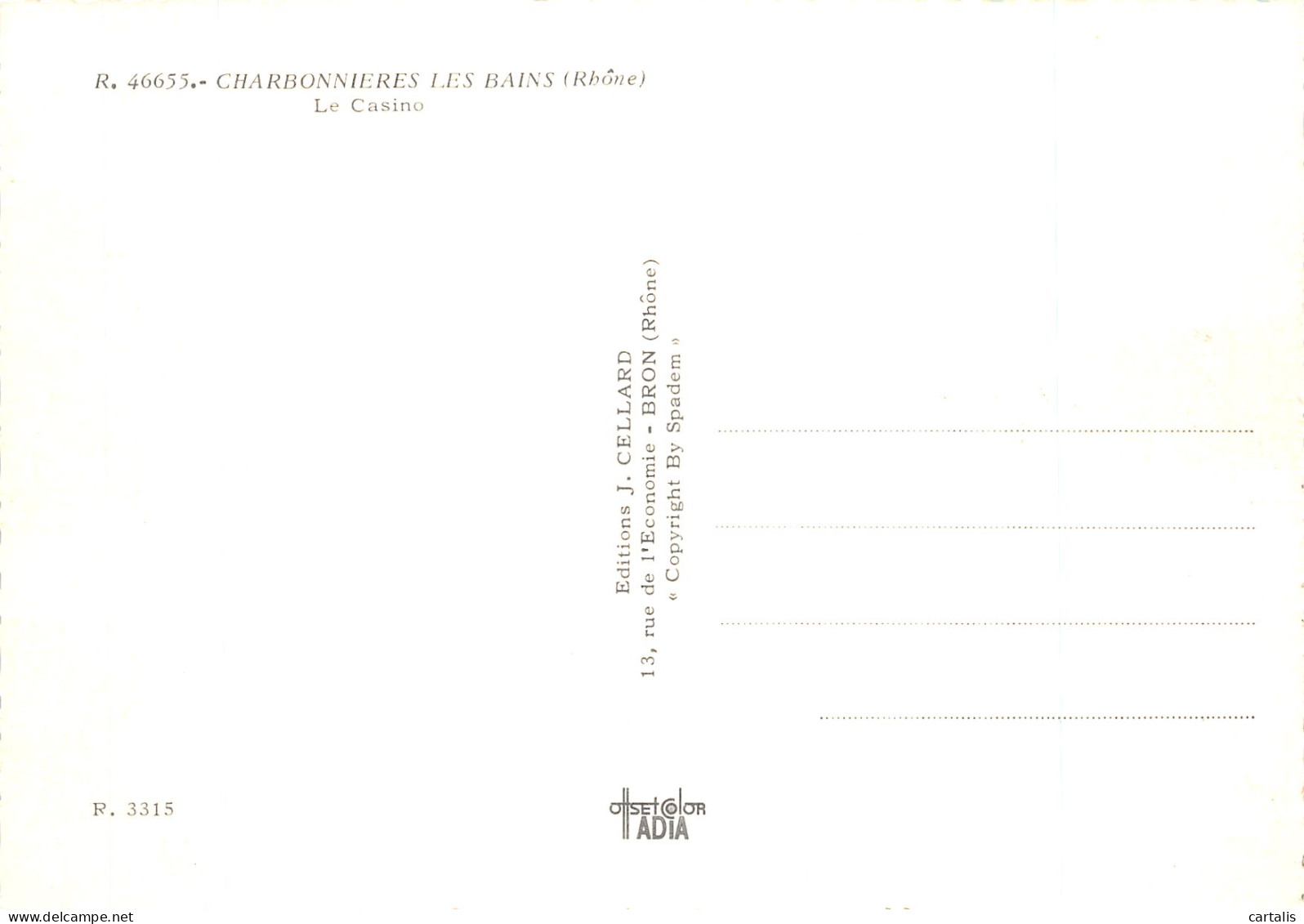 69-CHARBONNIERES LES BAINS-N° 4391-A/0127 - Charbonniere Les Bains