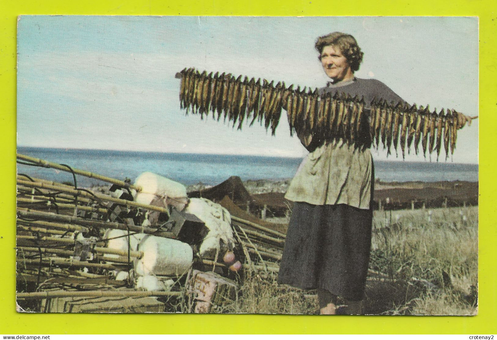 Danemark Denmark BORNHOLM N°653 Pêche Femme Avec Poissons Séchés Rudolf Olsen Kunstforlag Kobenhavn - Dänemark