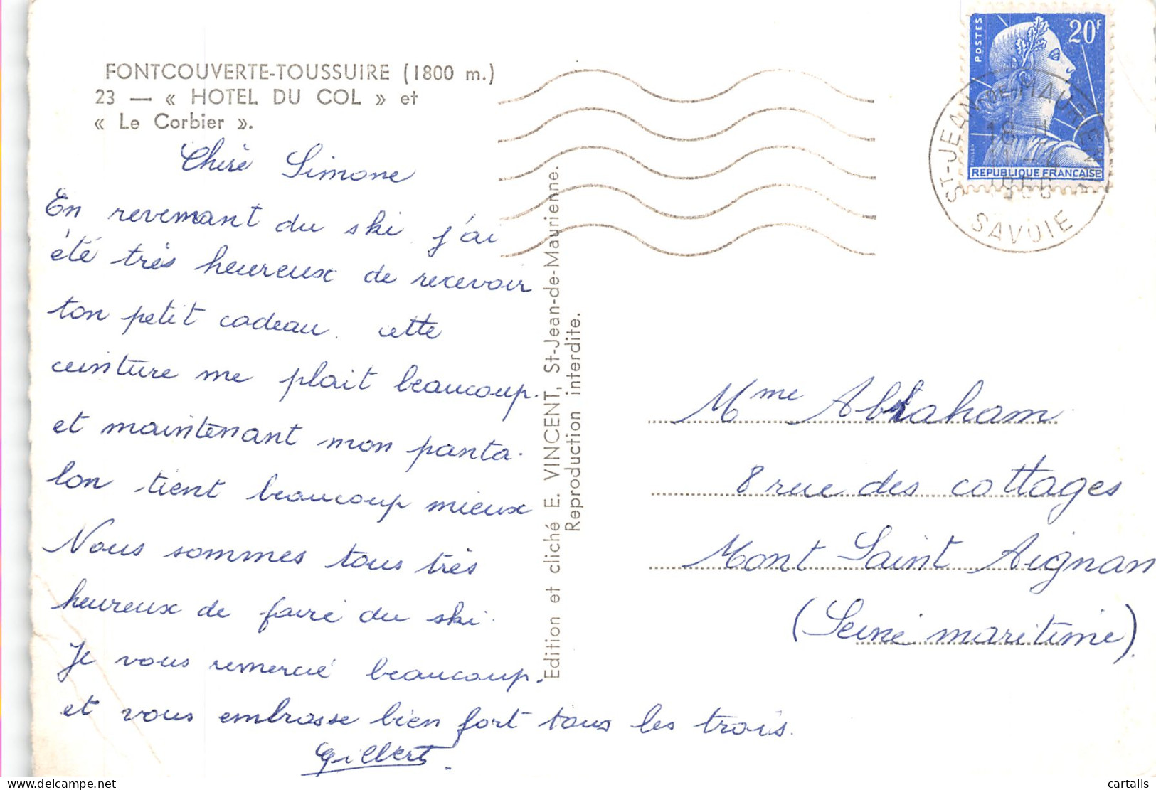 73-FONTCOUVERTE TOUSSUIRE-N° 4390-C/0359 - Autres & Non Classés