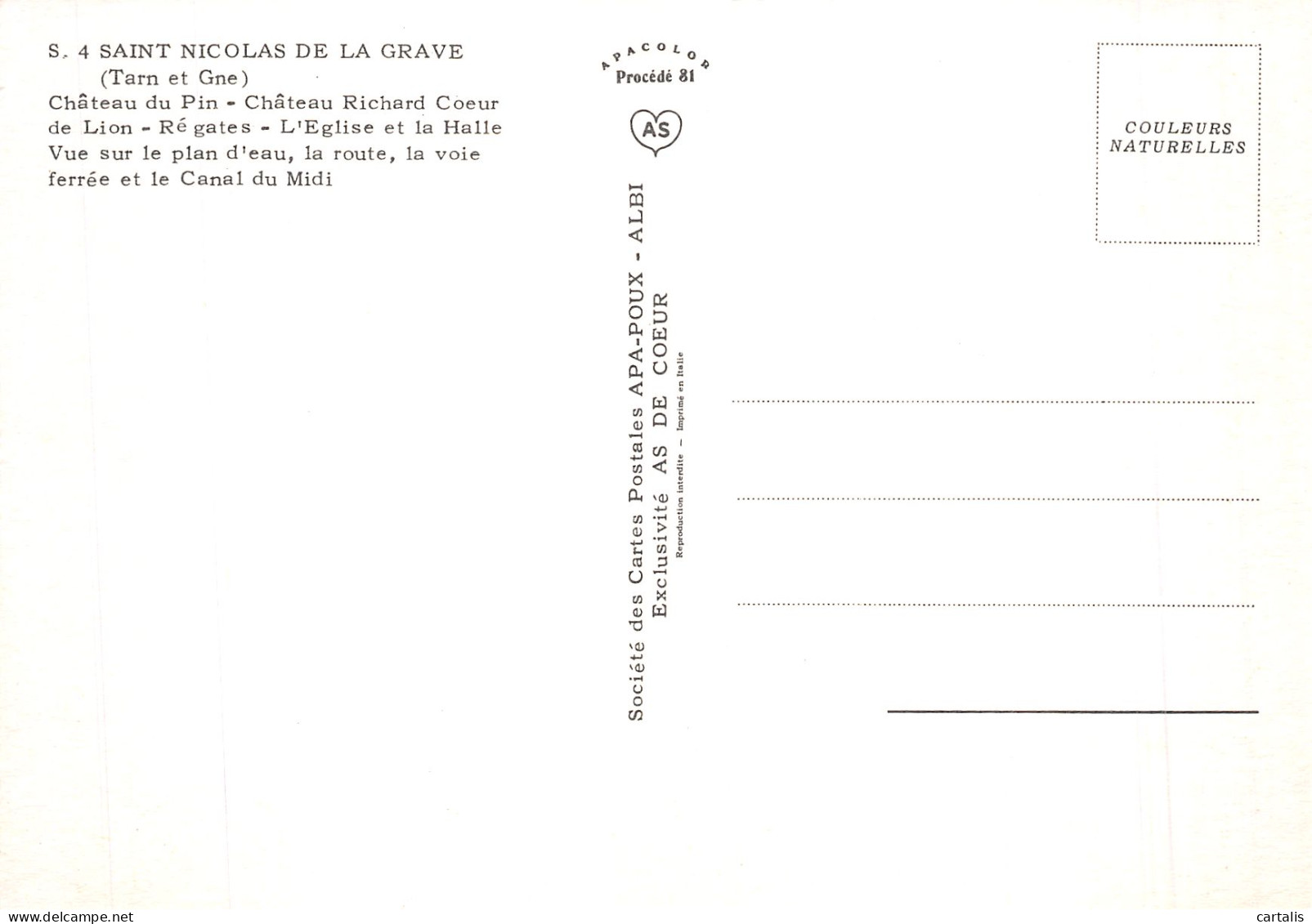 82-SAINT NICOLAS DE LA GRAVE-N° 4391-A/0297 - Saint Nicolas De La Grave