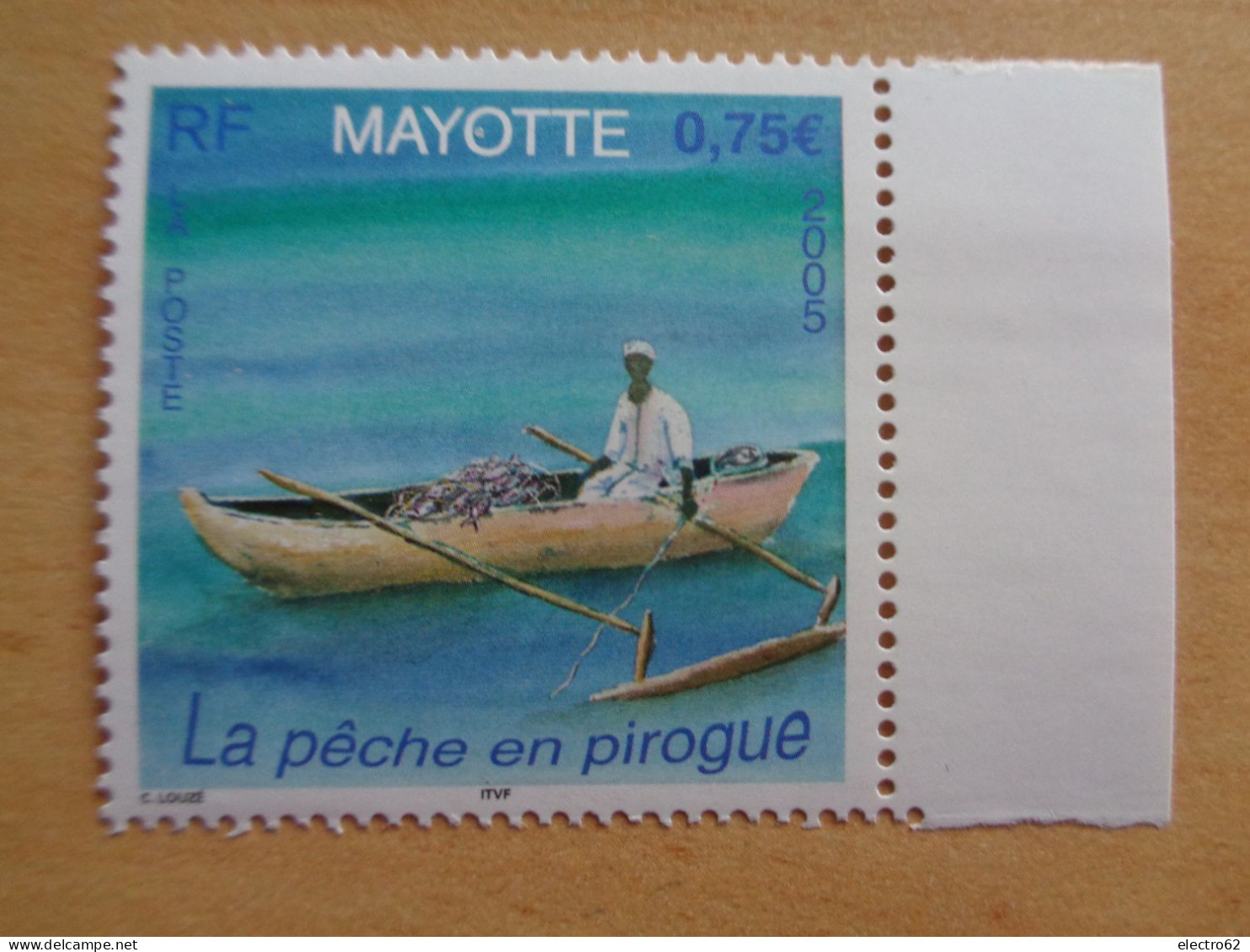 Mayotte Bateau Pêche En Pirogue Marin Pêcheur Boat Ship Kanu Canoe Canoa Sampan Kano Bateaux Fisherman Fischer Pescador - Autres & Non Classés