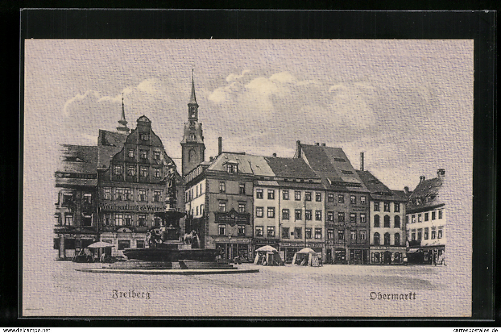 AK Freiberg, Weinhandlung Am Obermarkt  - Freiberg (Sachsen)