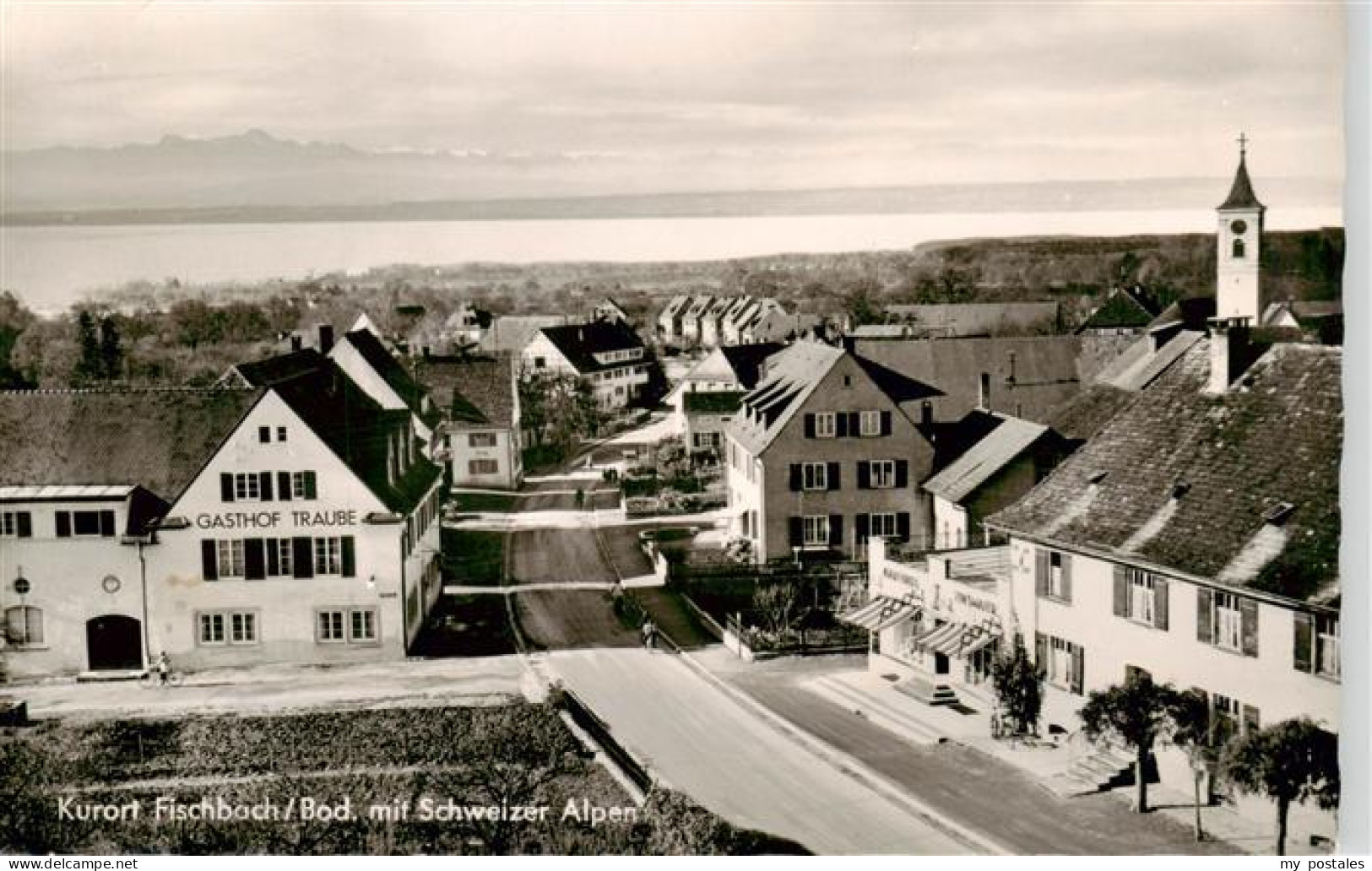 73889162 Fischbach Friedrichshafen Ansicht Mit Kirche Blick Ueber Den Bodensee G - Friedrichshafen