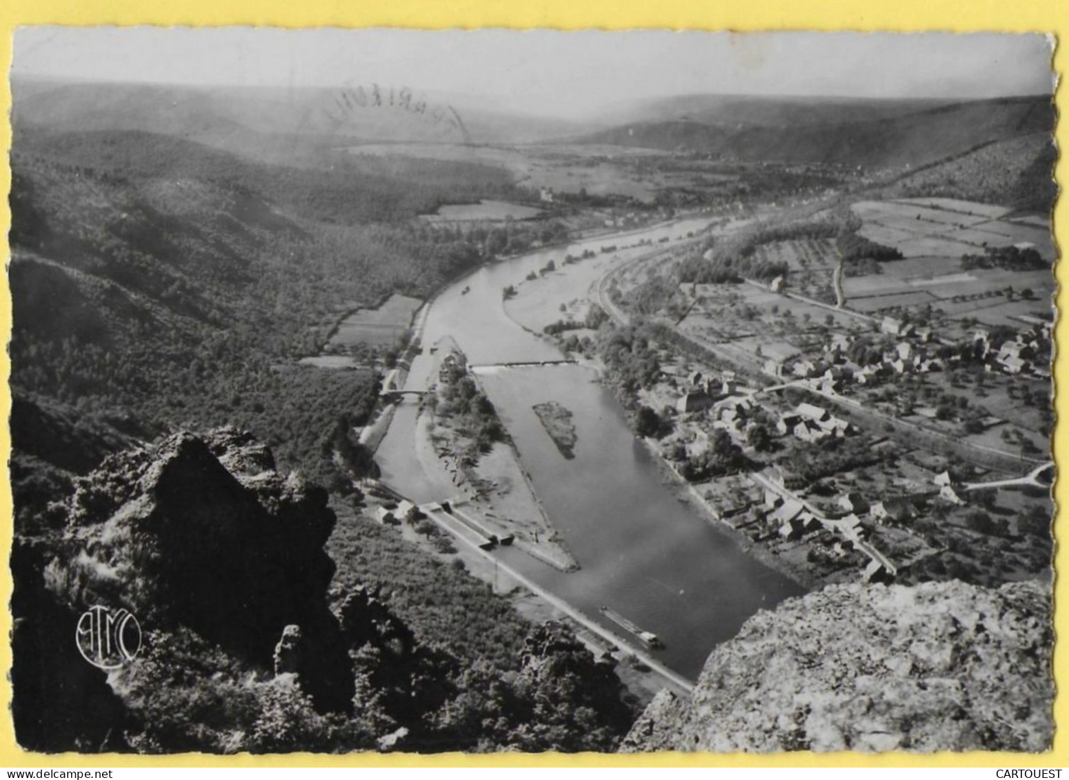 CPSM Roche De Haybes Devant Pepin - Vue Aérienne 1950 - Other & Unclassified