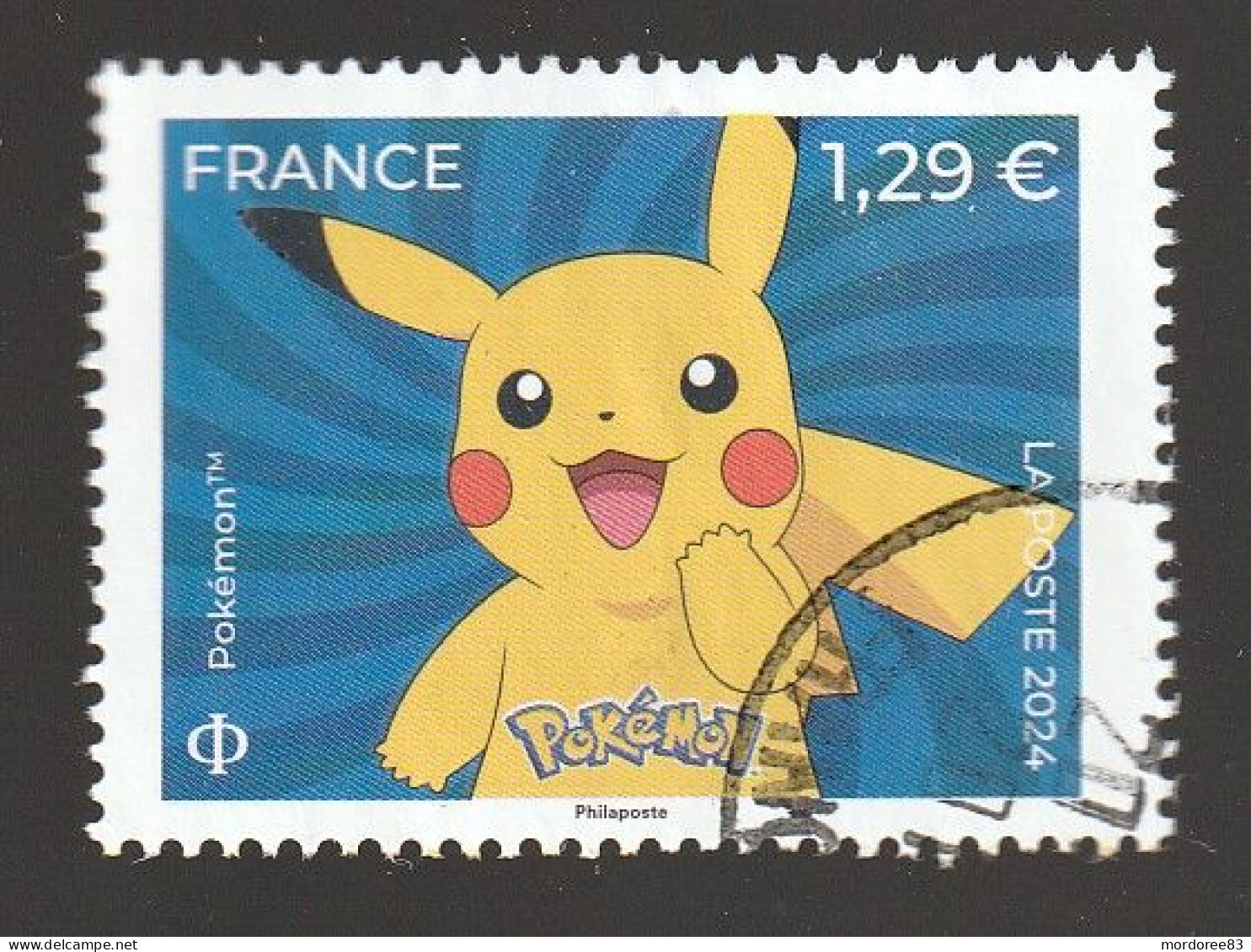 FRANCE 2024 ISSU DE LA FEUILLE POKEMON PIKACHU OBLITERE - Gebraucht