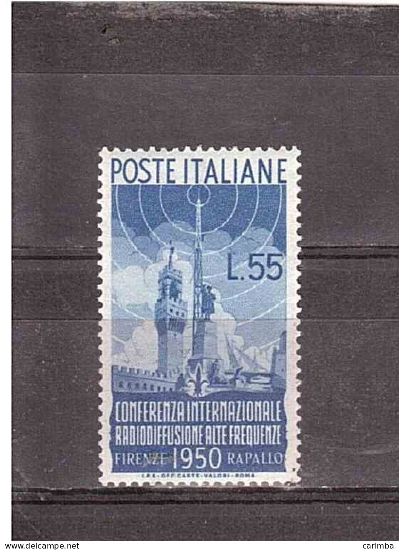 1950 L.55 RADIODIFFUSIONE - 1946-60: Mint/hinged