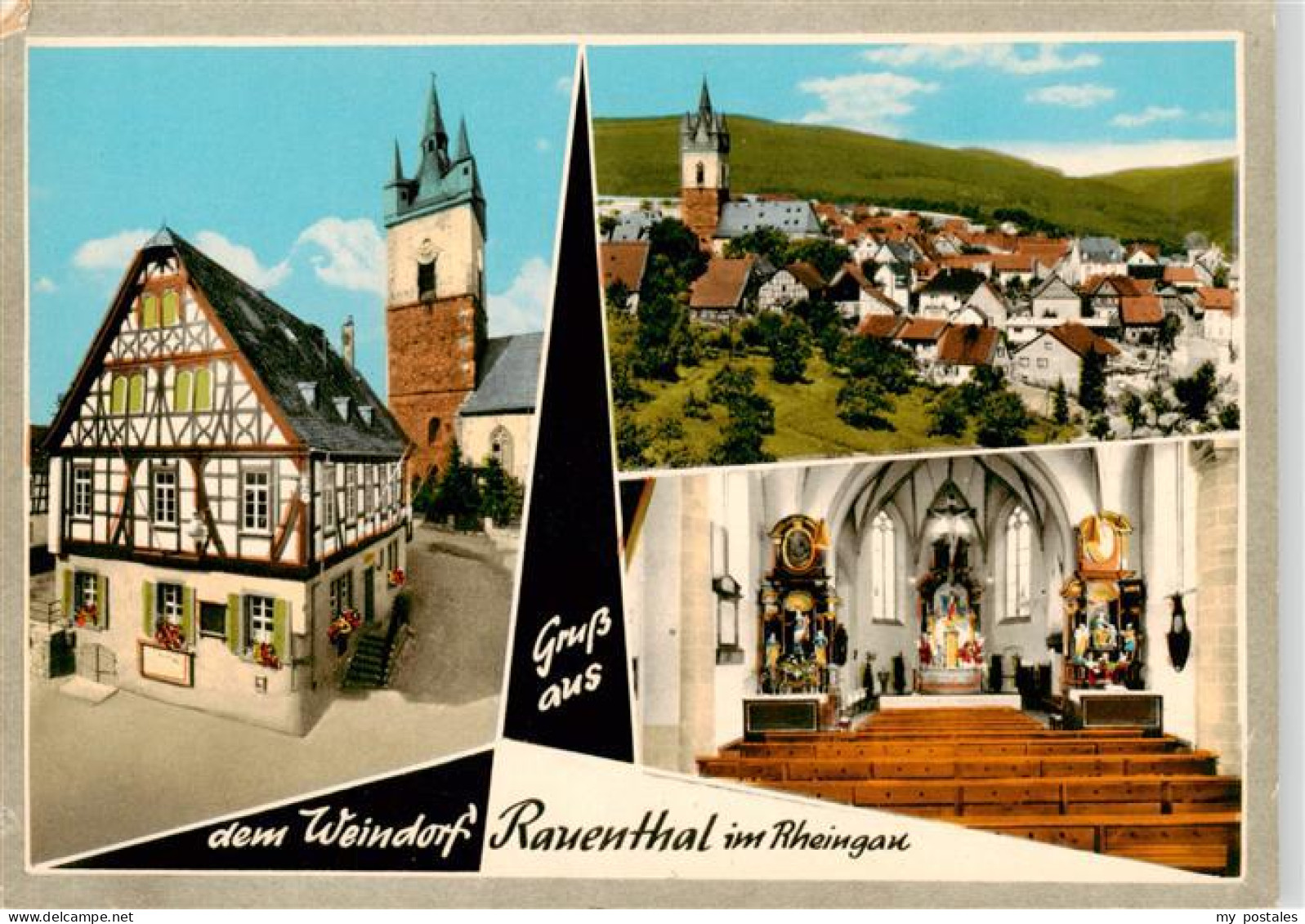 73889053 Rauenthal Fachwerkhaus Kirche Inneres Panorama Rauenthal - Eltville