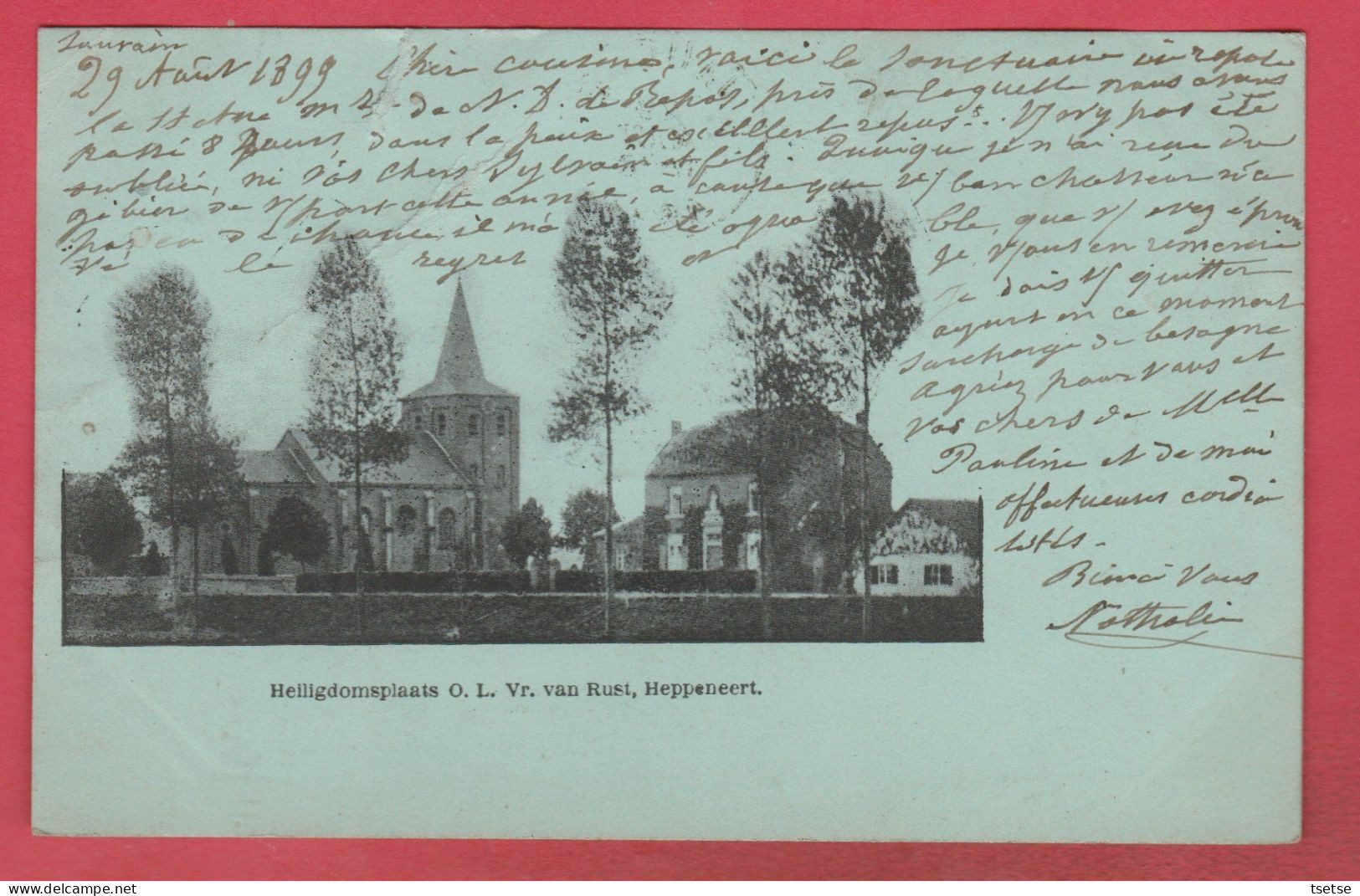 Heppeneert - Helligdomspaats O.L.Vr. Van Rust - 1899 ( Verso Zien ) - Maaseik
