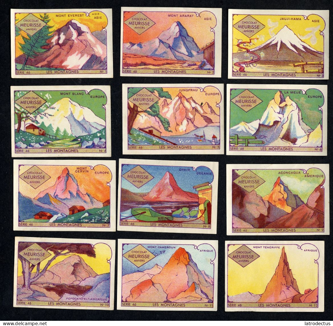 Meurisse - Ca 1930 - 46 - Les Montagnes, Mountains - Full Serie - Altri & Non Classificati