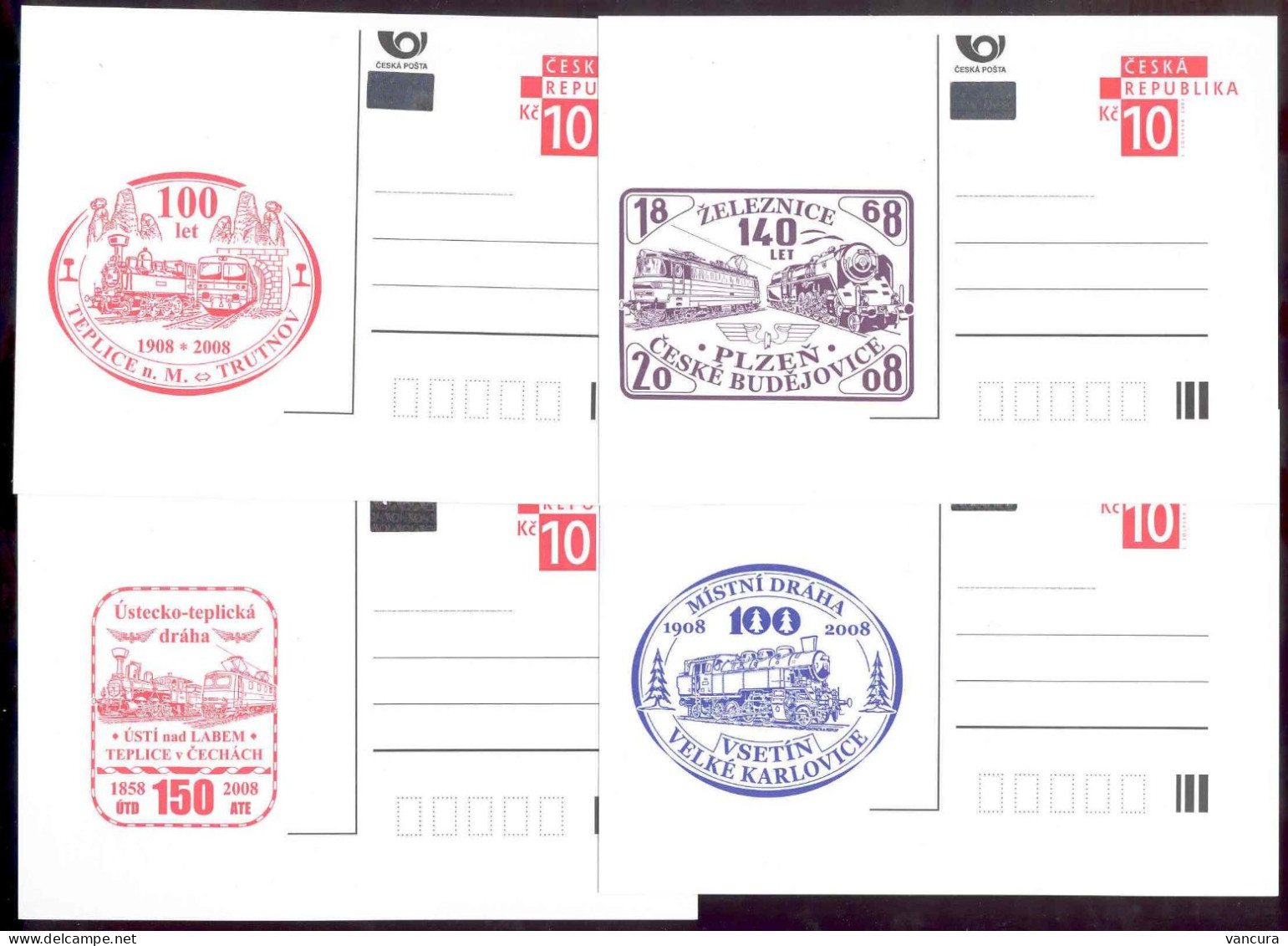 CDV B Czech Republic - Anniversaries Of The Railway Lines 2008 - Trenes