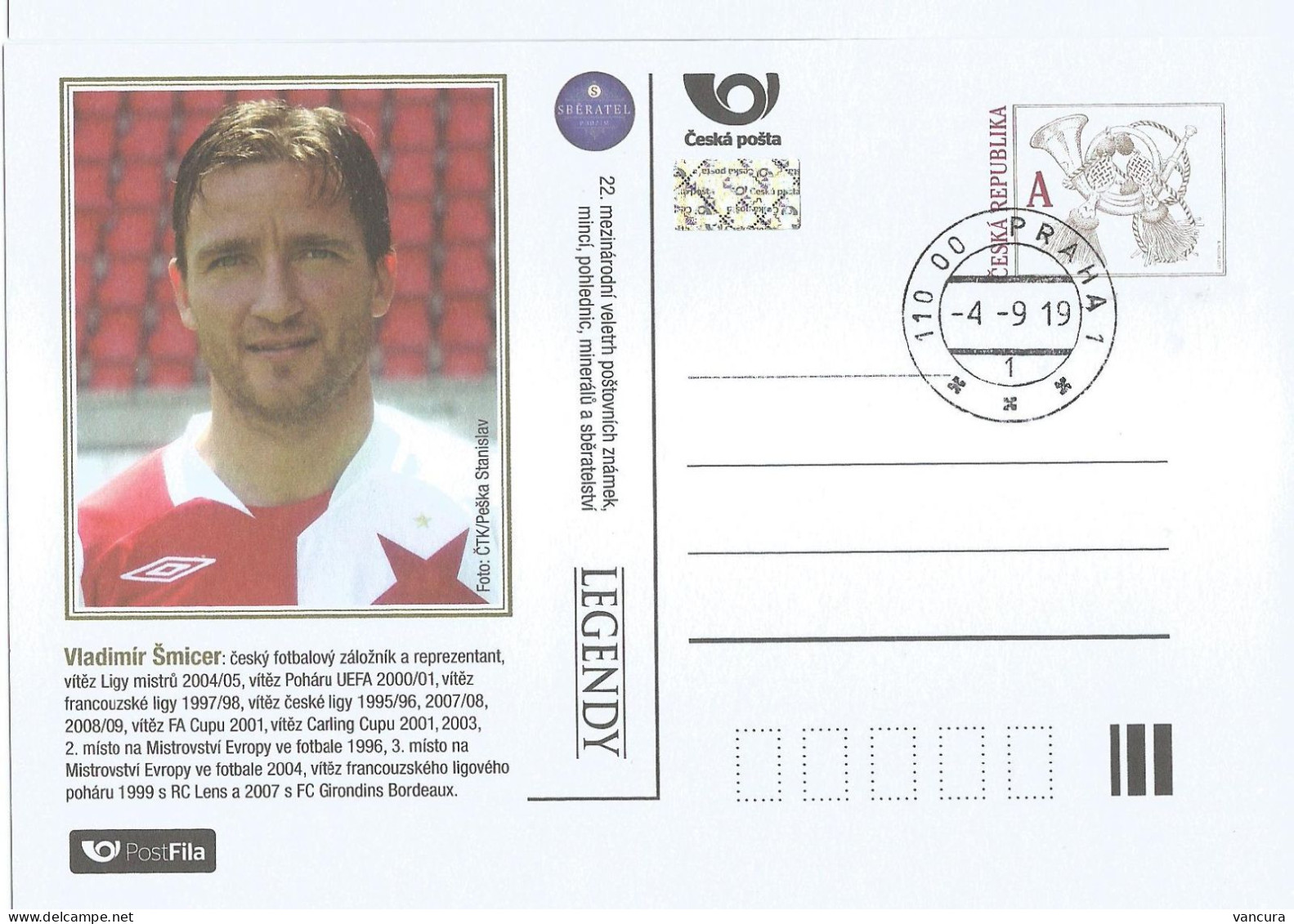 CDV A P 233 Czech Republic Sberatel/Collector/Sammler Vladimir Smicer, Football Player 2019 - Altri & Non Classificati