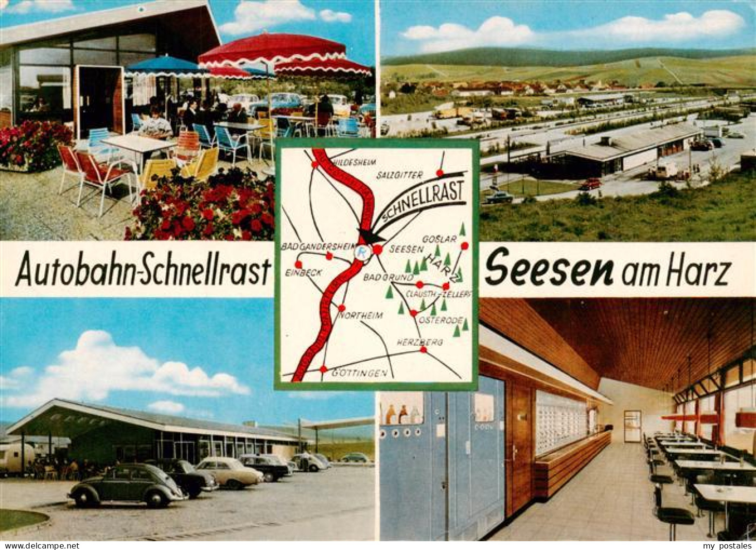 73888942 Seesen Harz Autobahn Schnellrast Freiterrase Gastraum Panorama Seesen H - Seesen