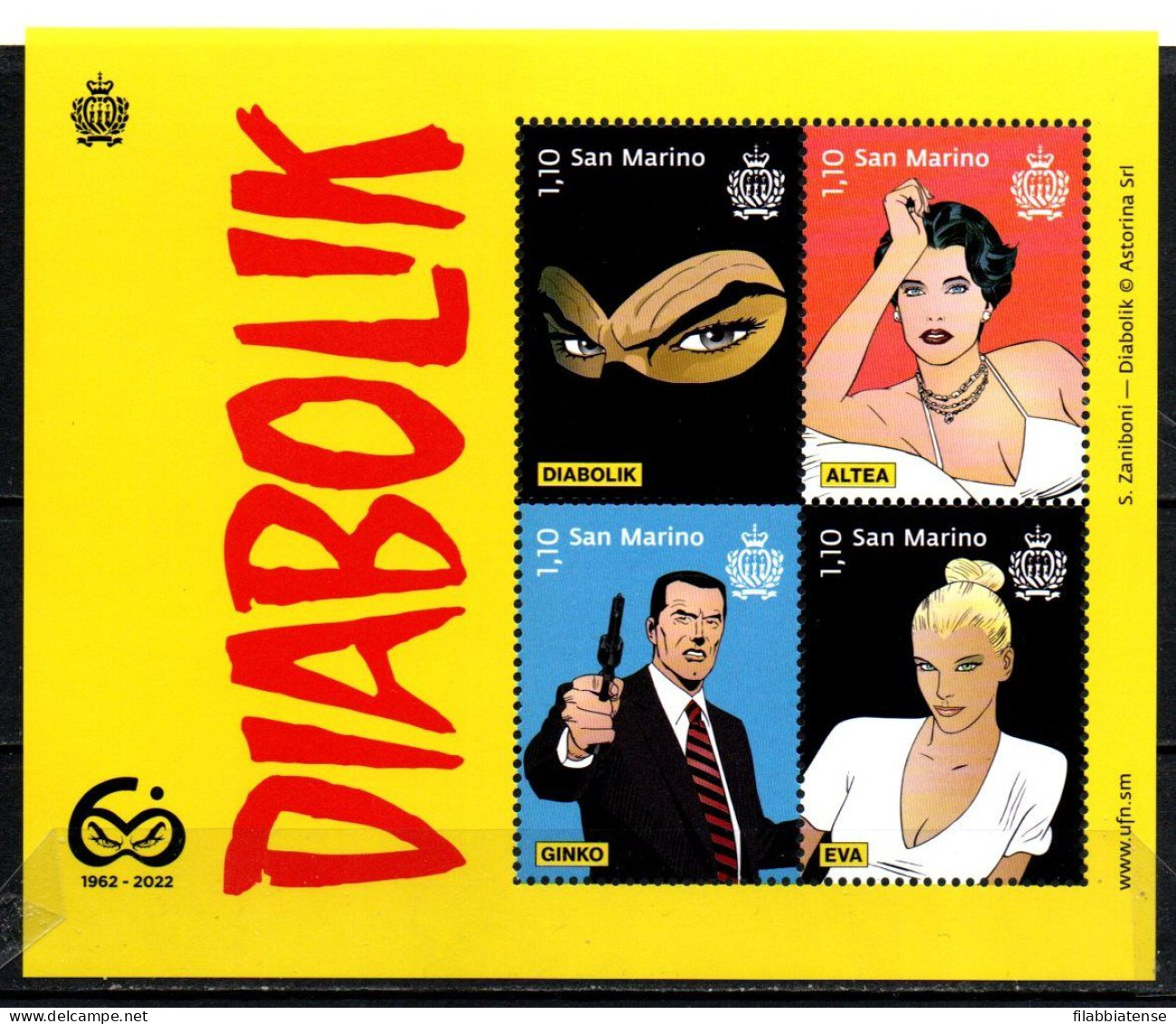 2022 - San Marino BF 164 Diabolik   +++++++++ - Unused Stamps