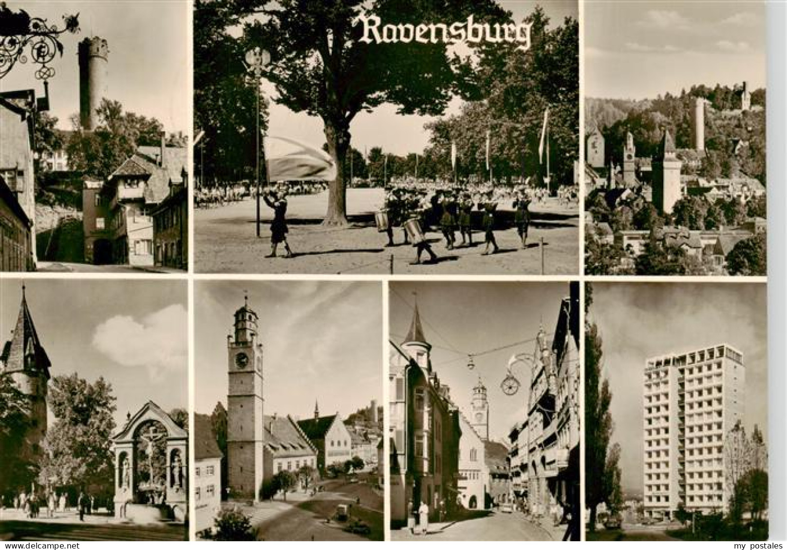 73888857 Ravensburg  Wuerttemberg Schloss Umzug Kirchen Hochhaus Strassenpartien - Ravensburg